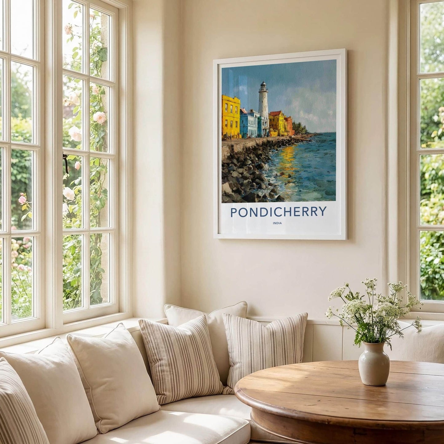 Pondicherry Poster - India Art Print - Pondicherry Seaside Lighthouse Home Art