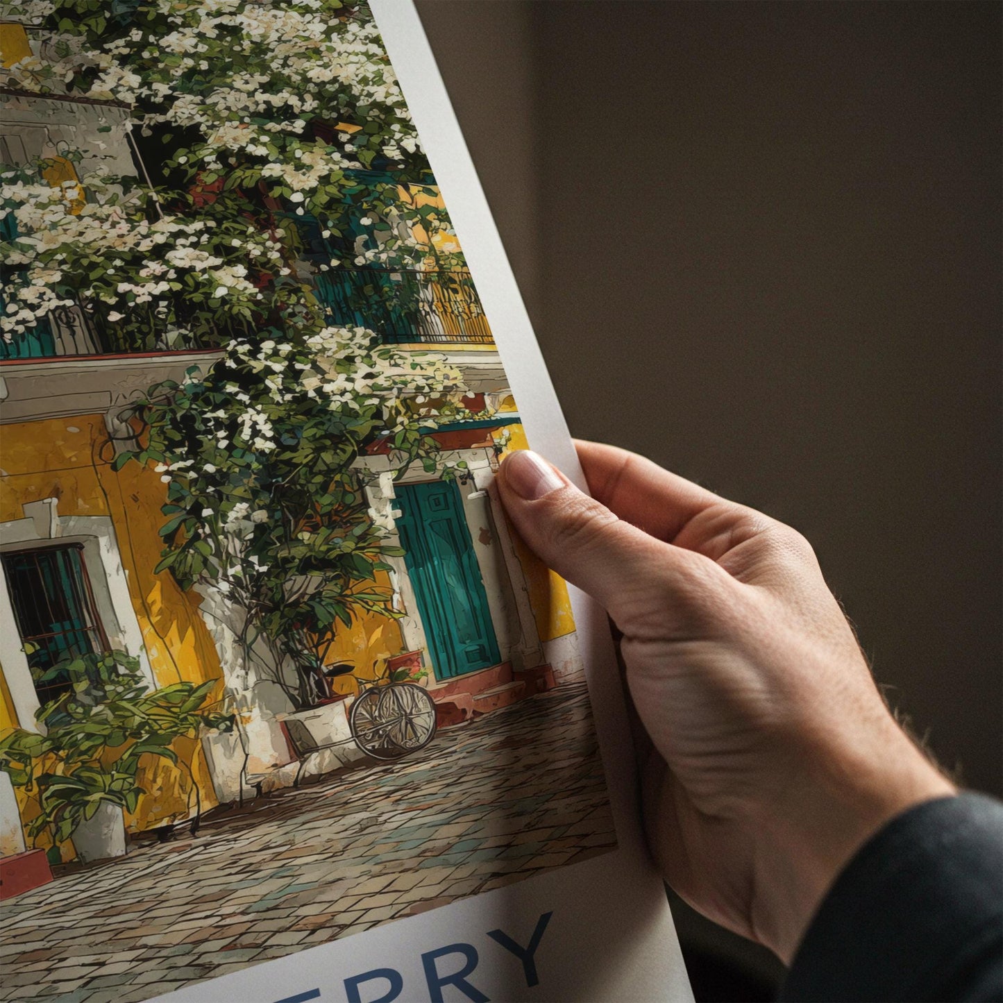 Pondicherry Poster - India Travel Art - Puducherry Vibrant Colonial Charm Wall Decor