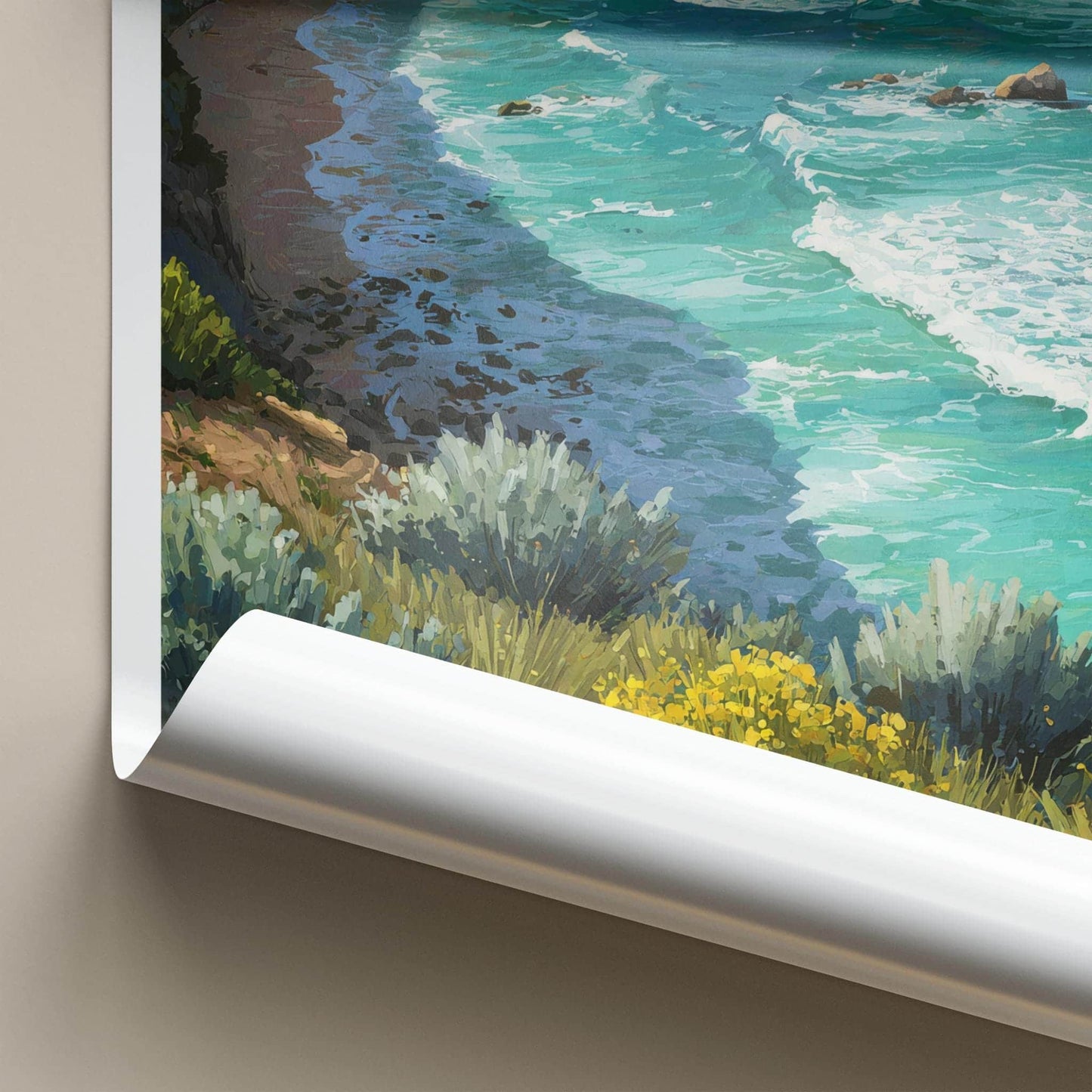Port Campbell Poster - Australia Travel Art - Coastal Cliffs Waves Wall Decor
