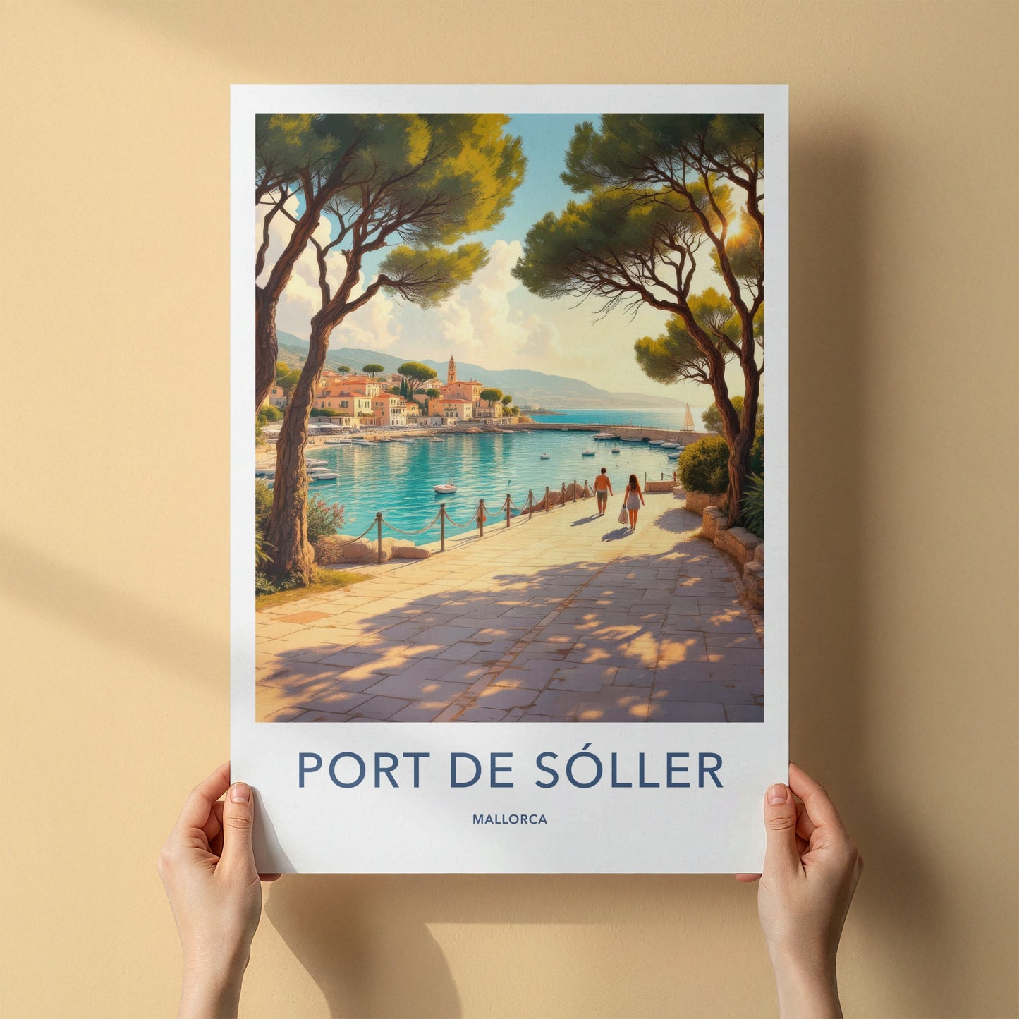 Port De Soller Poster - Spain Travel Art - Mediterranean Harbor View Home Decor