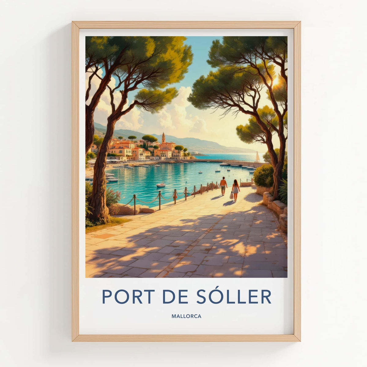 Port De Soller Poster - Spain Travel Art - Mediterranean Harbor View Home Decor