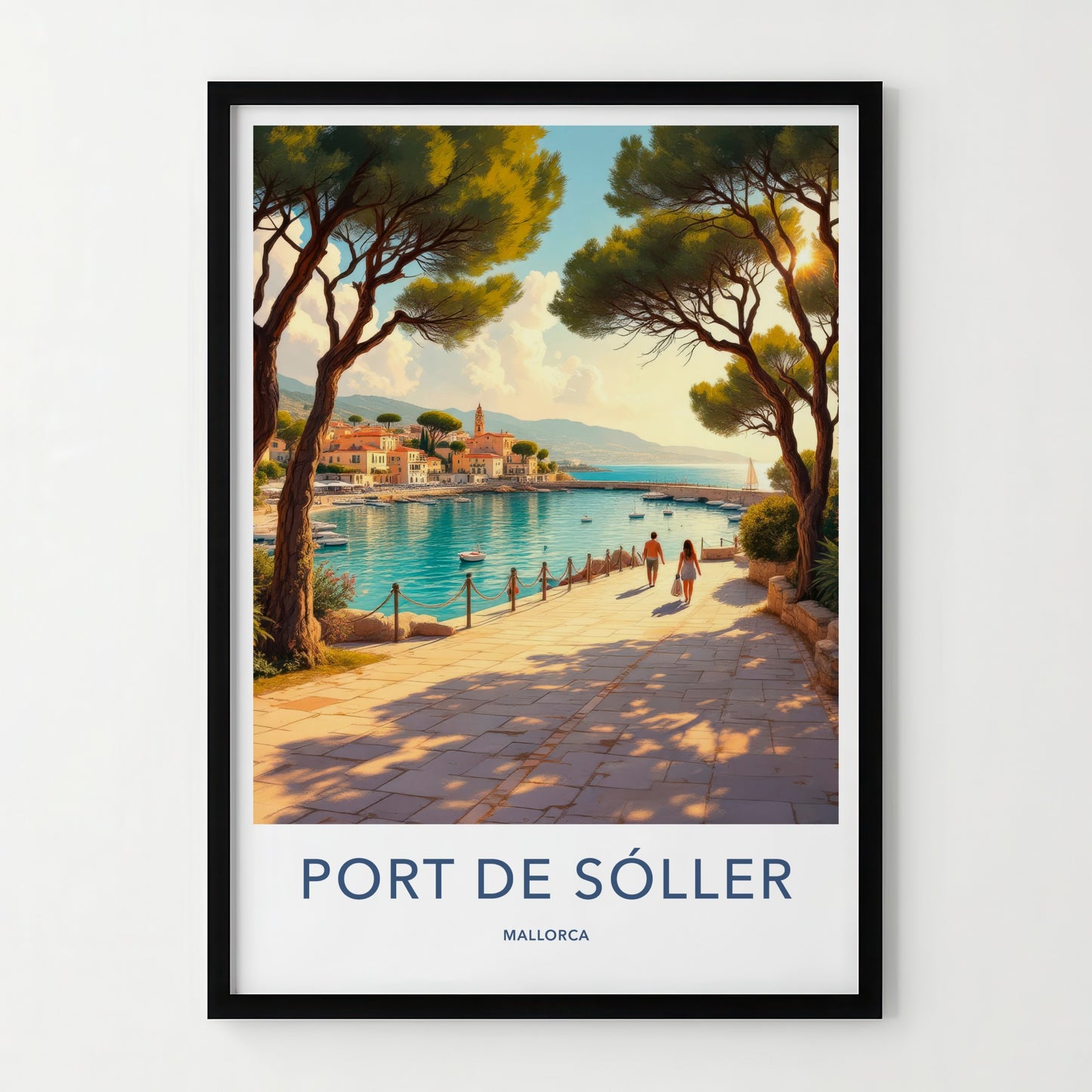 Port De Soller Poster - Spain Travel Art - Mediterranean Harbor View Home Decor