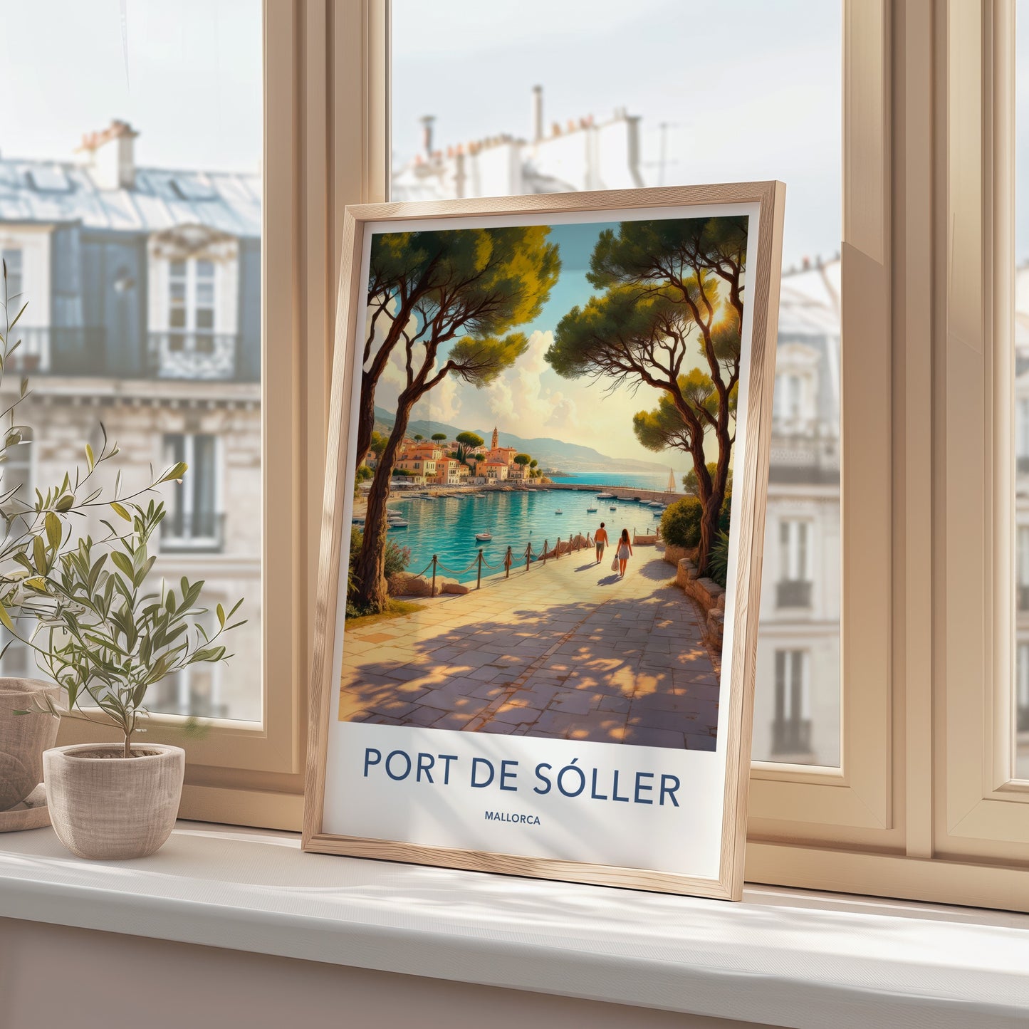 Port De Soller Poster - Spain Travel Art - Mediterranean Harbor View Home Decor