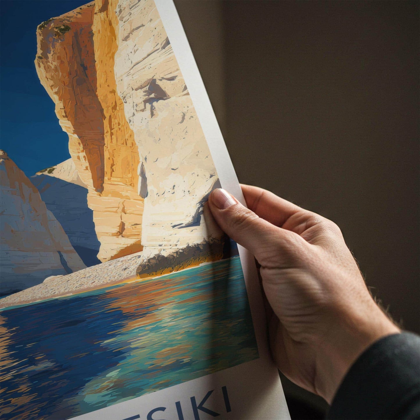 Porto Katsiki Poster - Greece Travel Art - White Cliffs Beach Home Decor