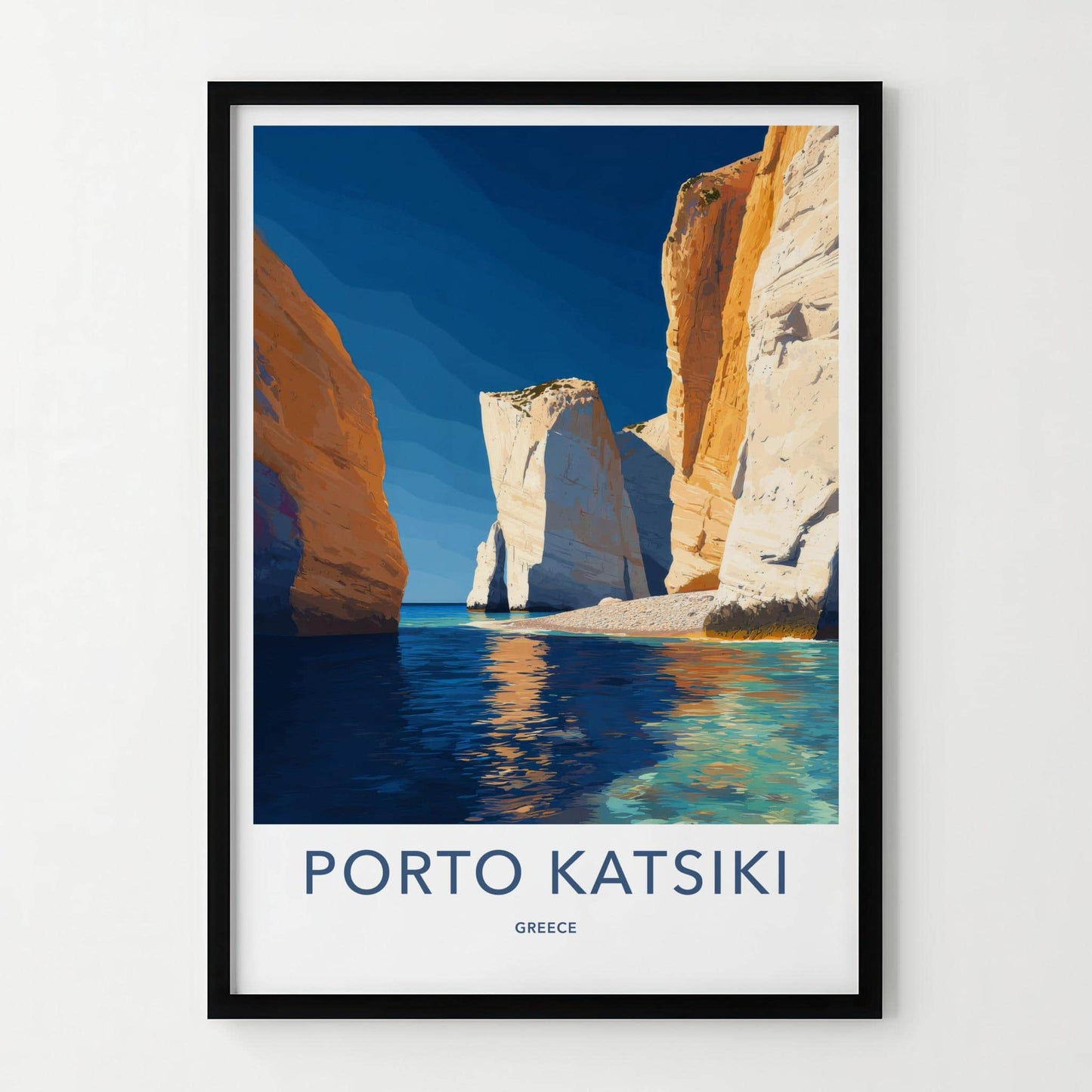 Porto Katsiki Poster - Greece Travel Art - White Cliffs Beach Home Decor