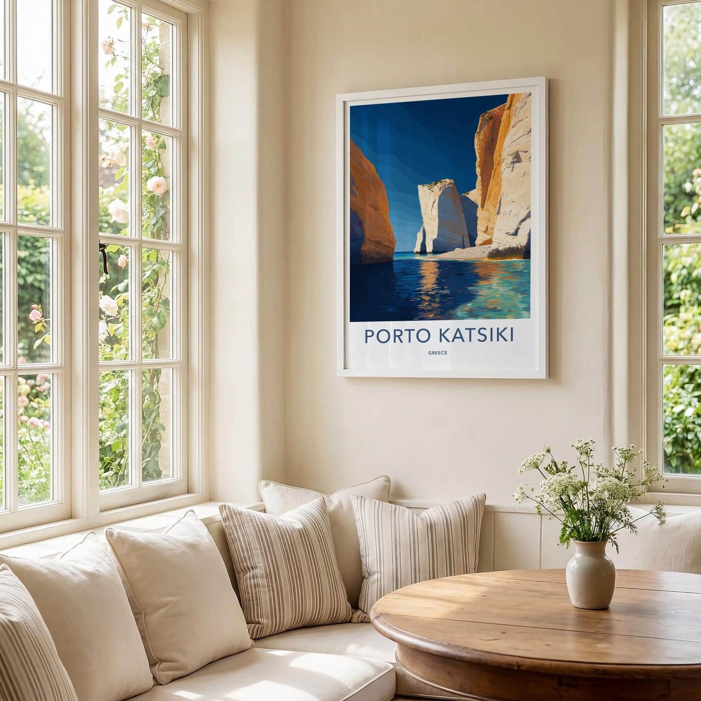 Porto Katsiki Poster - Greece Travel Art - White Cliffs Beach Home Decor