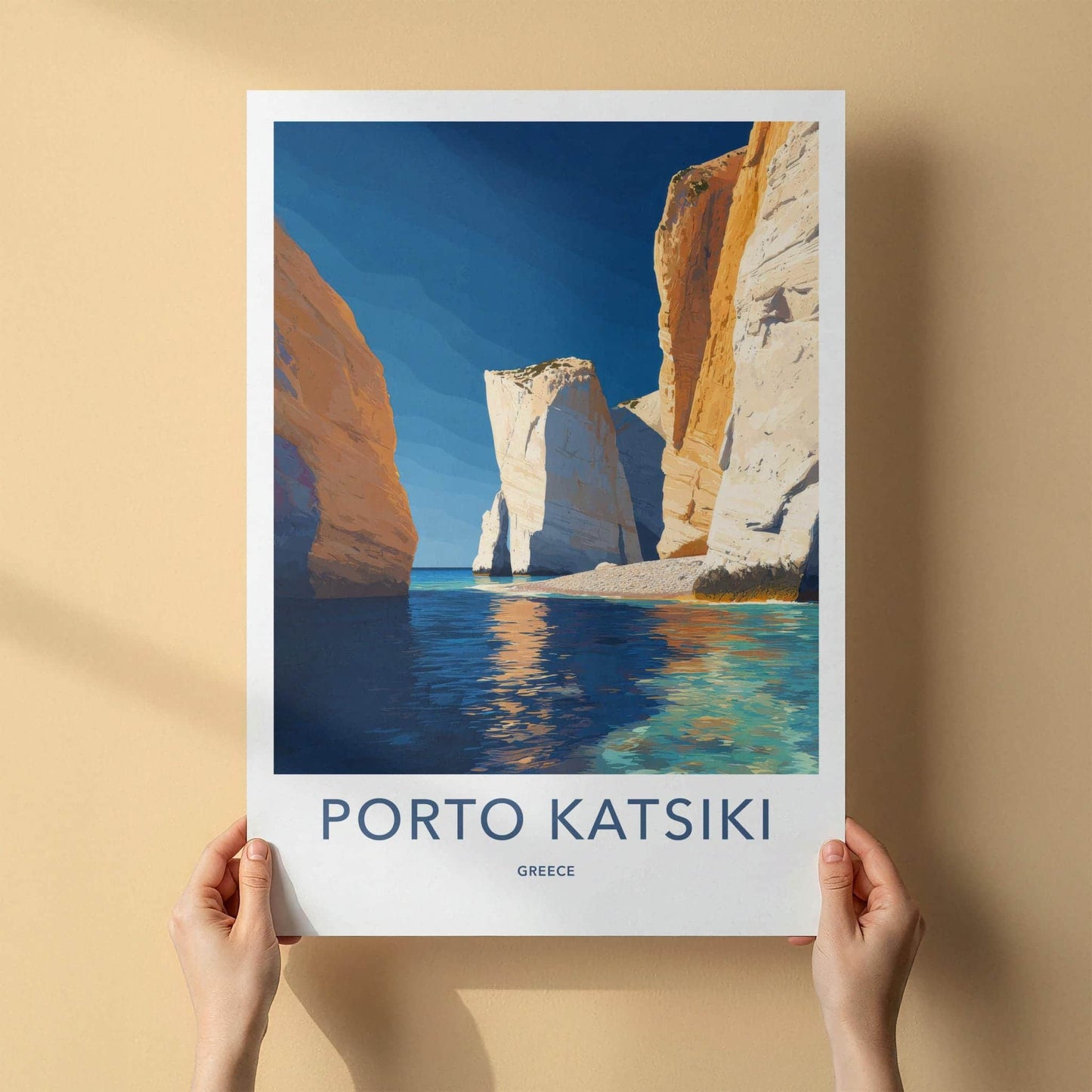 Porto Katsiki Poster - Greece Travel Art - White Cliffs Beach Home Decor