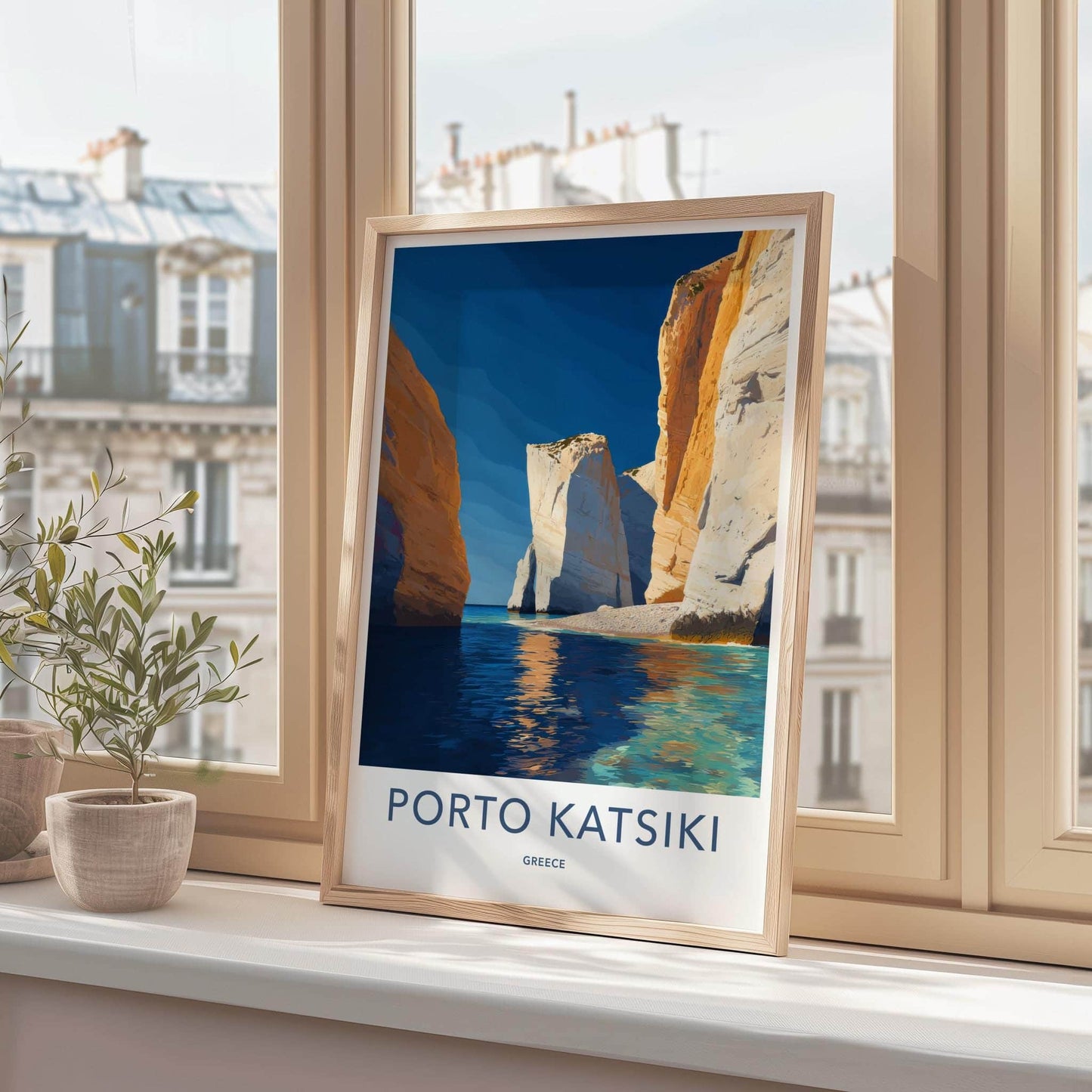 Porto Katsiki Poster - Greece Travel Art - White Cliffs Beach Home Decor