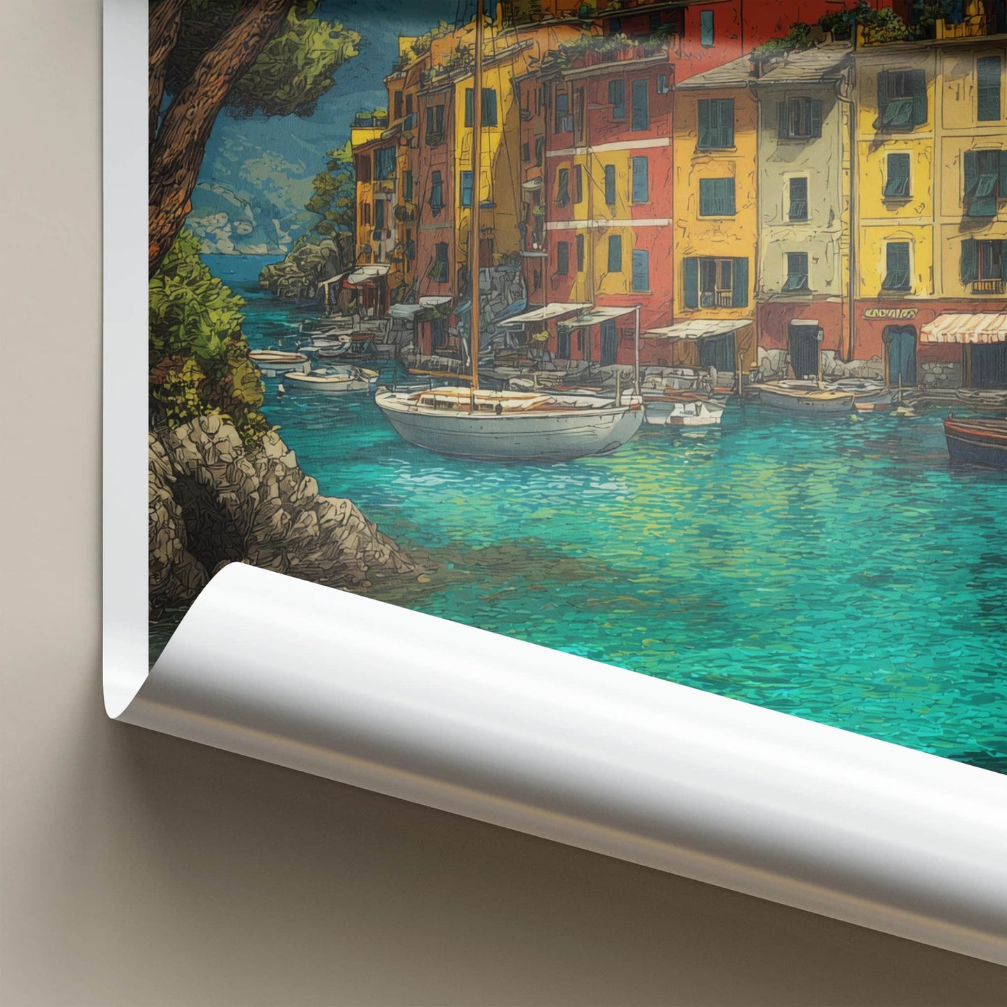 Portofino Poster - Italy Travel Print - Colorful Harbor Boats Gallery Art