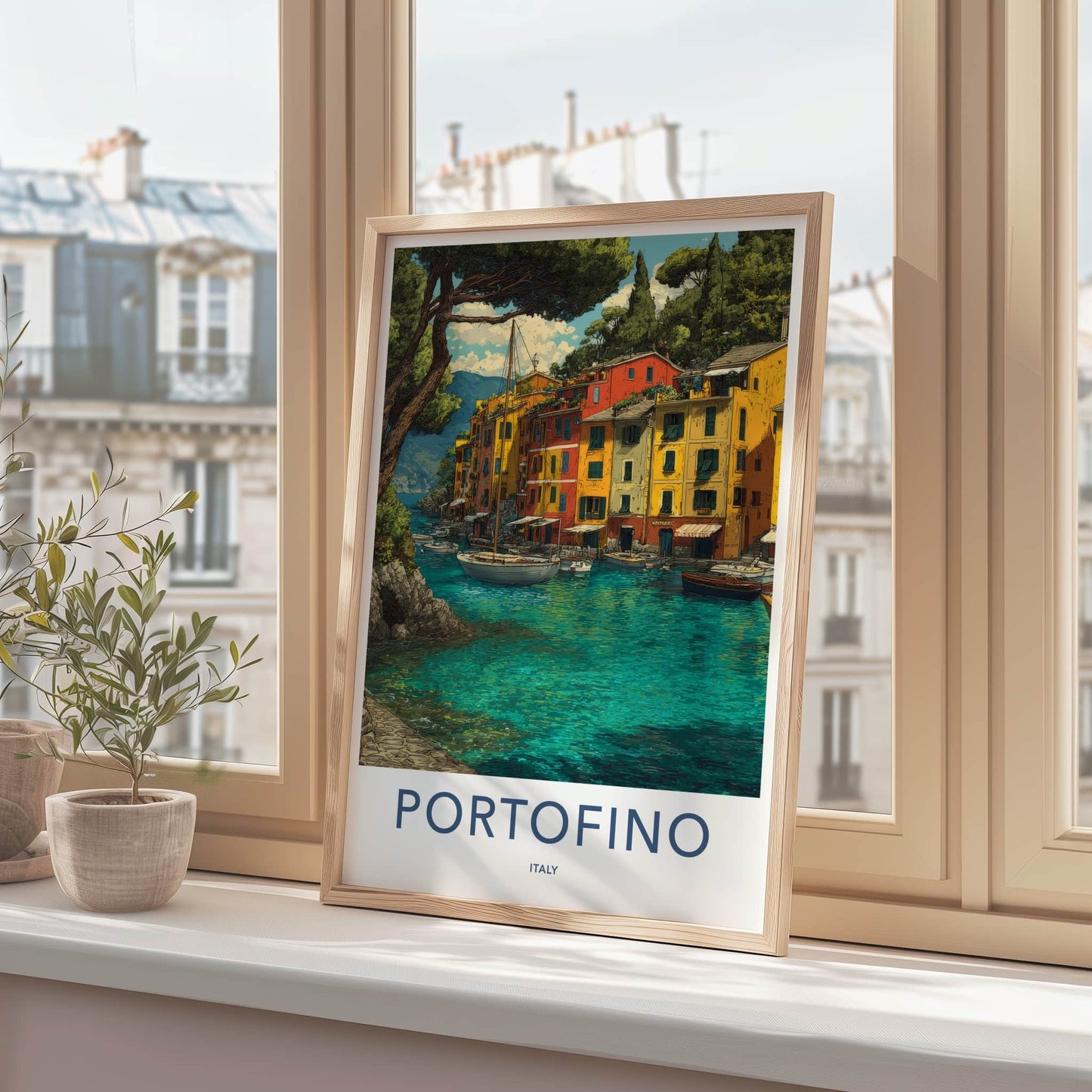 Portofino Poster - Italy Travel Print - Colorful Harbor Boats Gallery Art