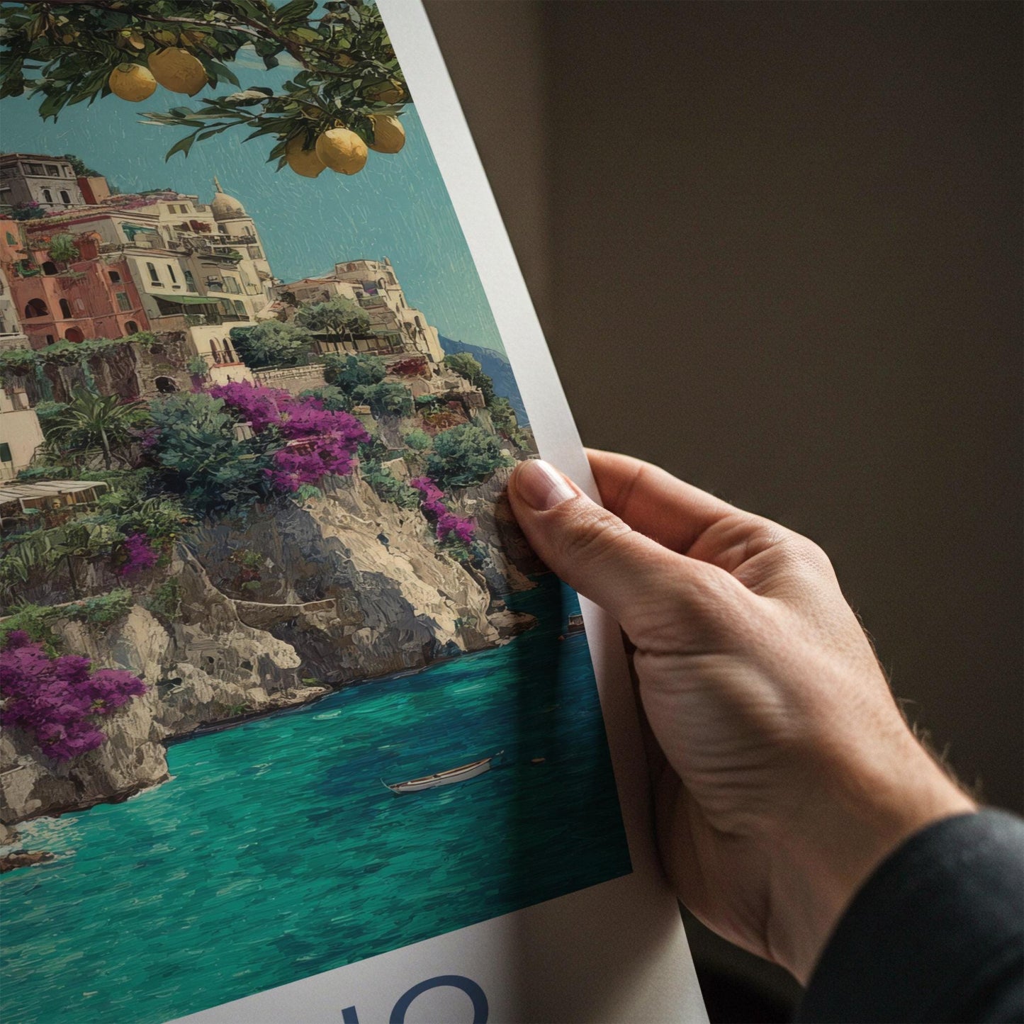 Positano Poster - Italy Travel Art - Vibrant Cliffside Village Home Decor