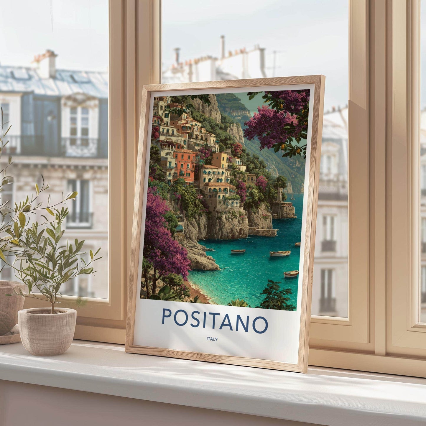 Positano Poster - Italy Travel Art - Vibrant Coastal Town Home Decor