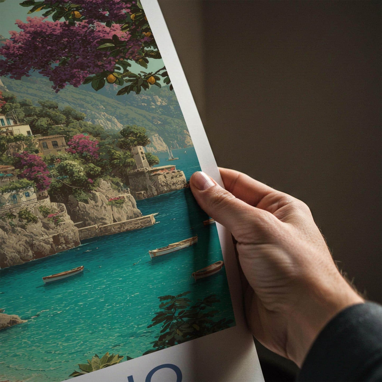 Positano Poster - Italy Travel Art - Vibrant Coastal Town Home Decor