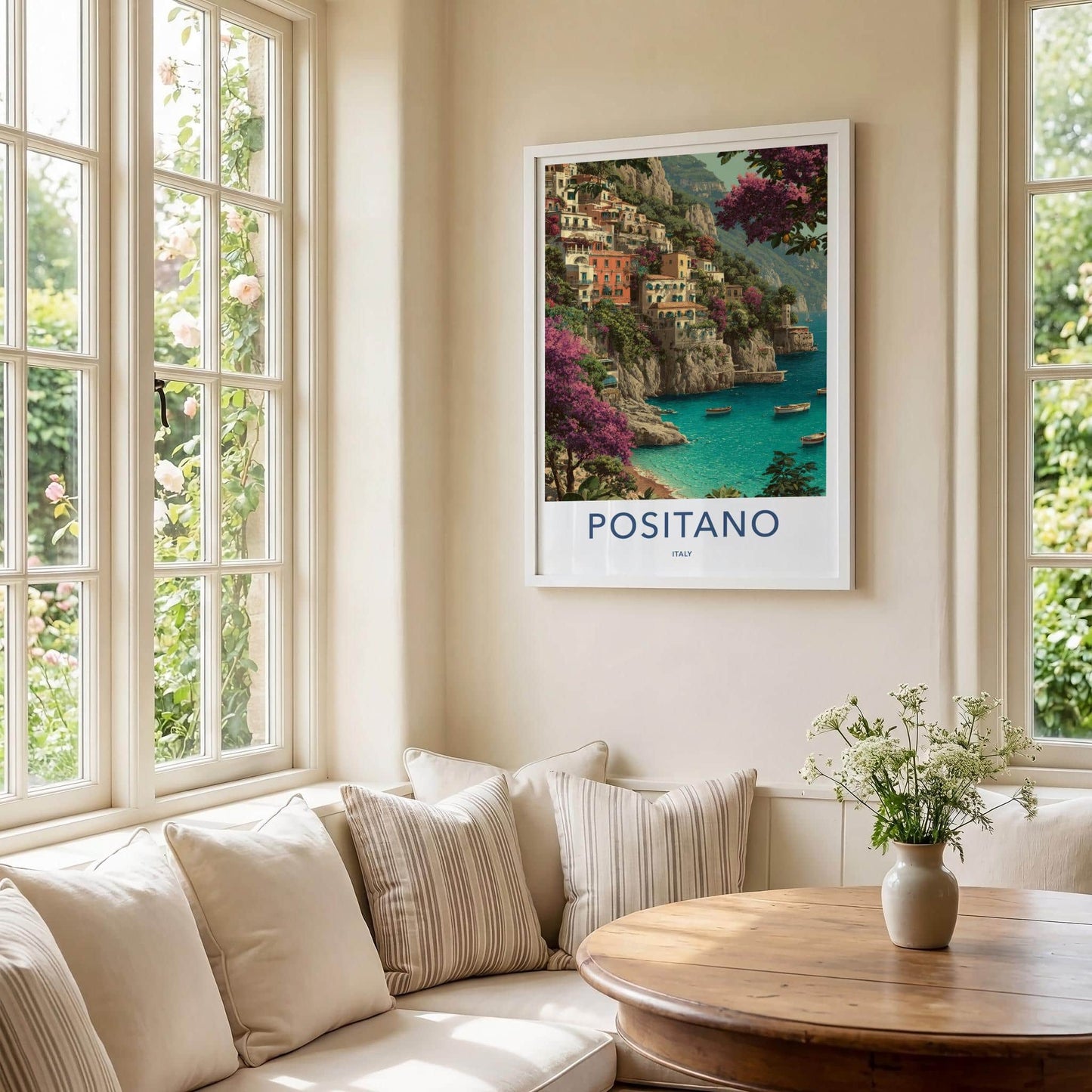 Positano Poster - Italy Travel Art - Vibrant Coastal Town Home Decor