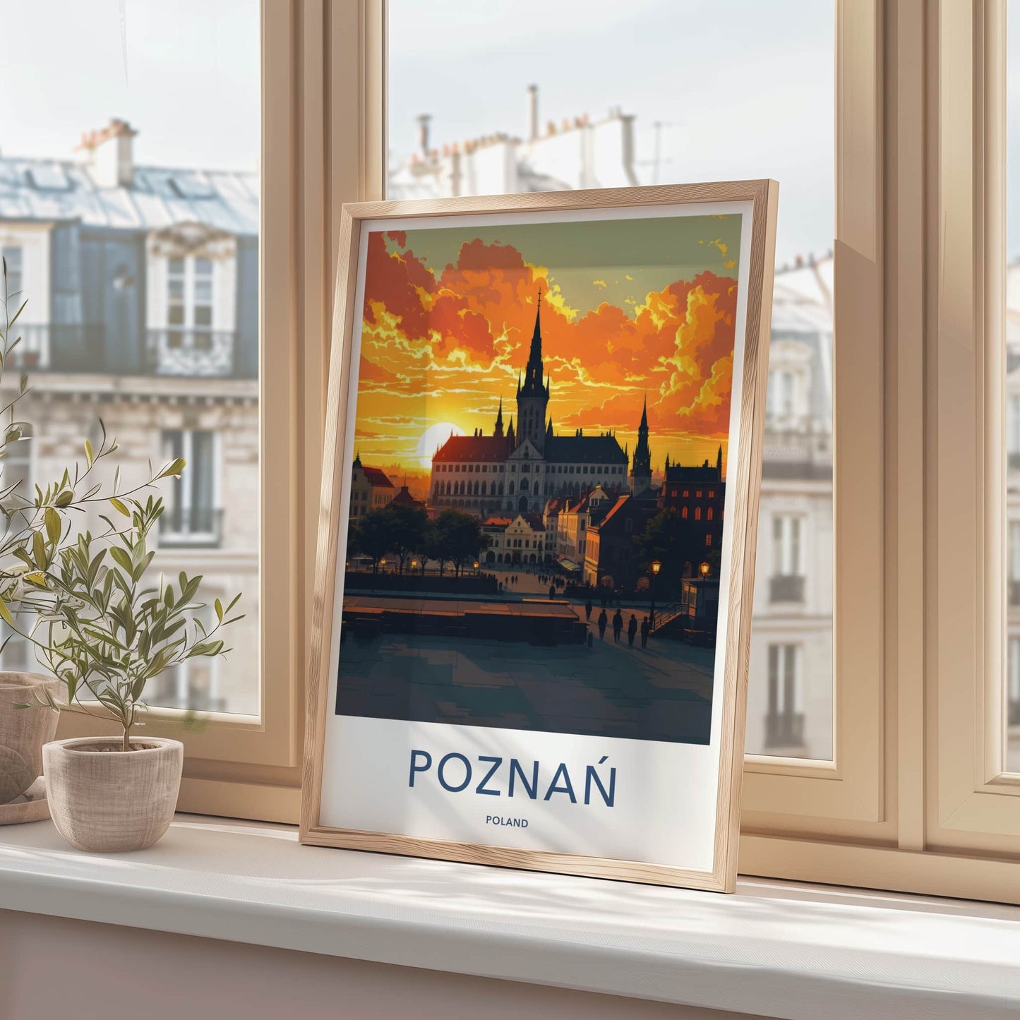 Poznan Poster - Poland Framed Art - Historic Grand Square Framed Decor