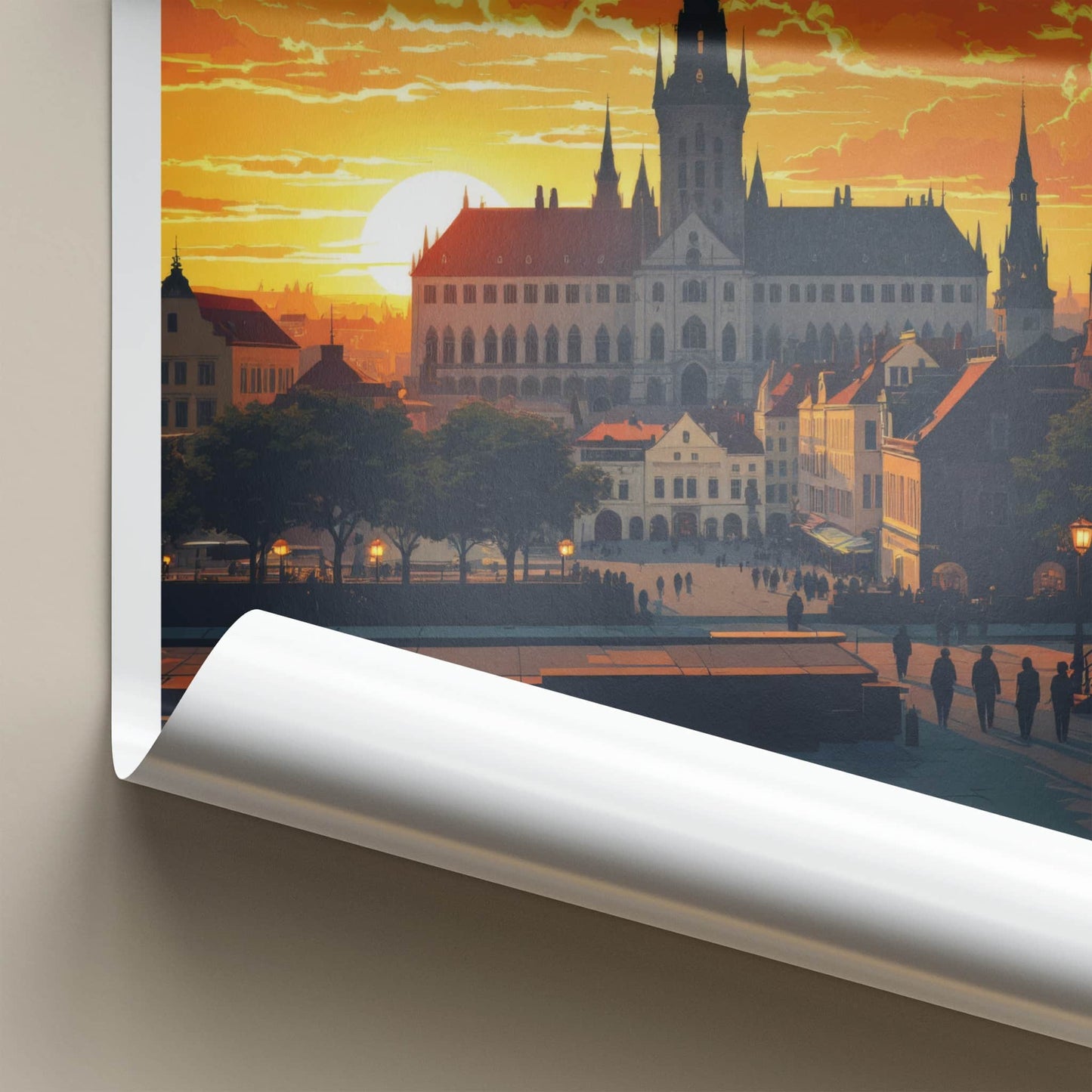 Poznan Poster - Poland Framed Art - Historic Grand Square Framed Decor