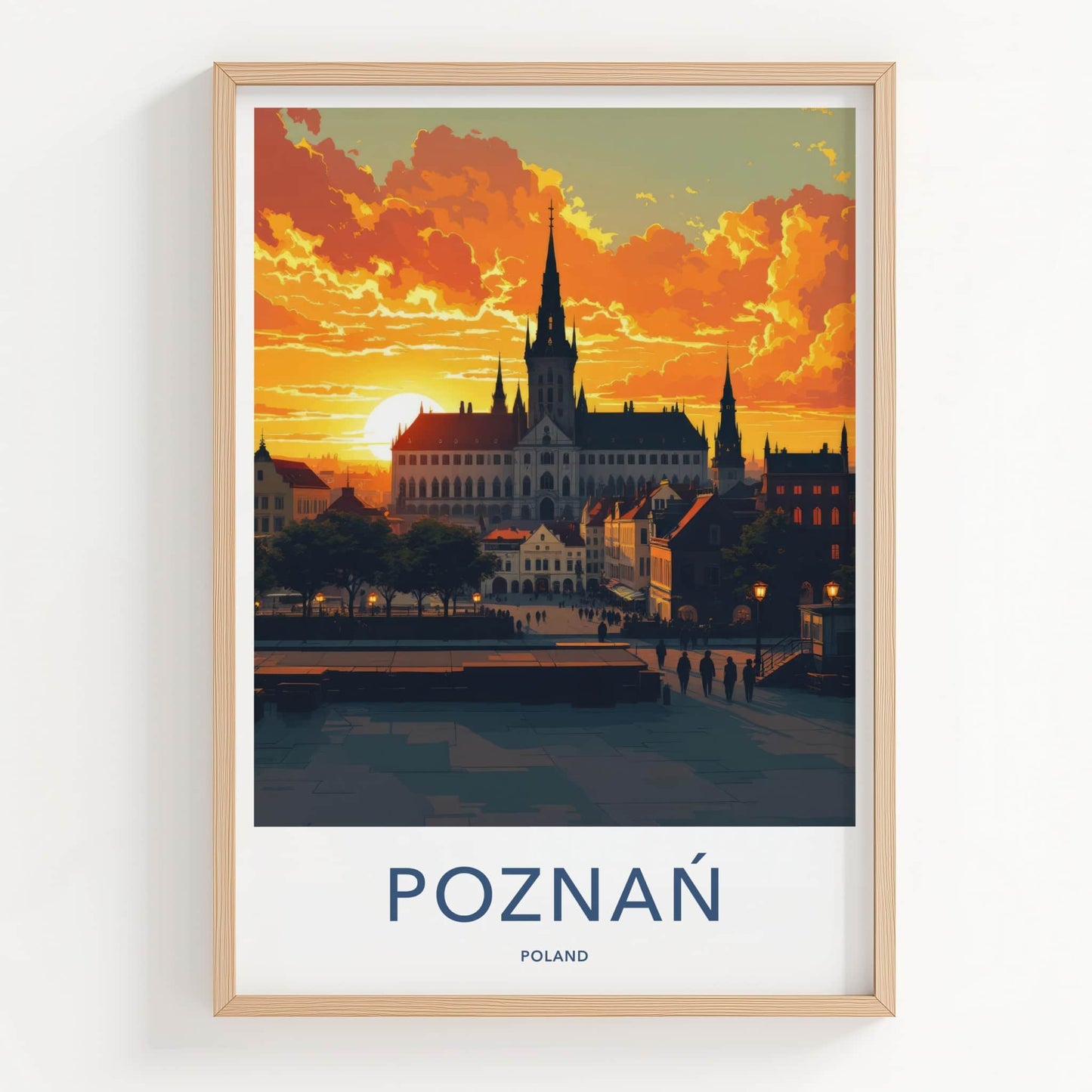 Poznan Poster - Poland Framed Art - Historic Grand Square Framed Decor