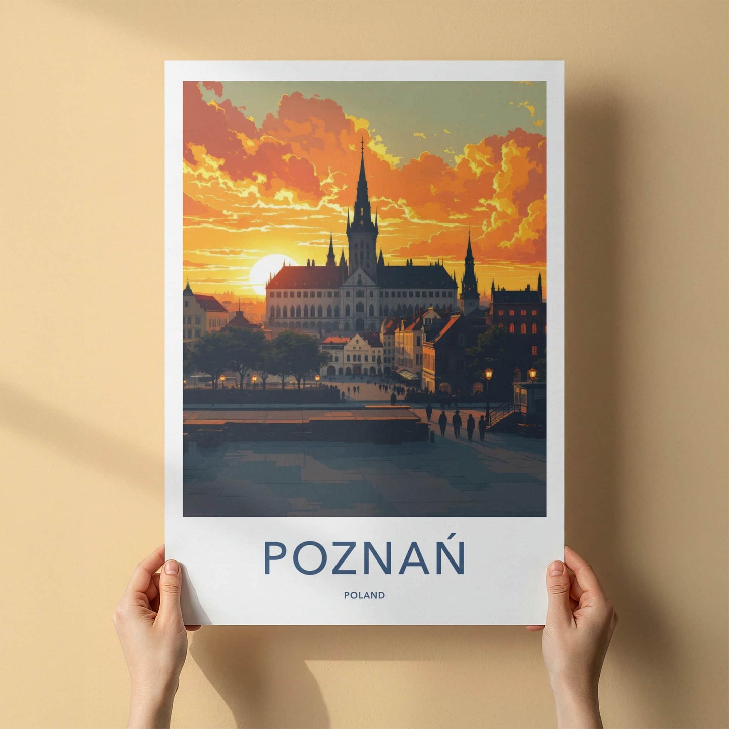 Poznan Poster - Poland Framed Art - Historic Grand Square Framed Decor