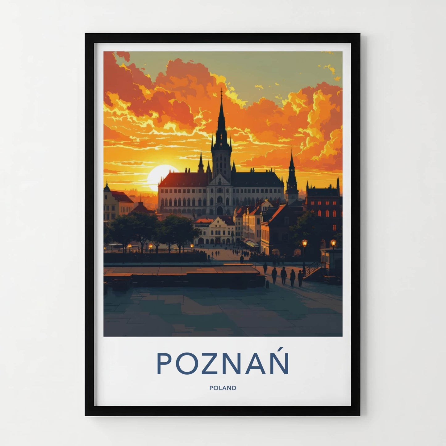 Poznan Poster - Poland Framed Art - Historic Grand Square Framed Decor