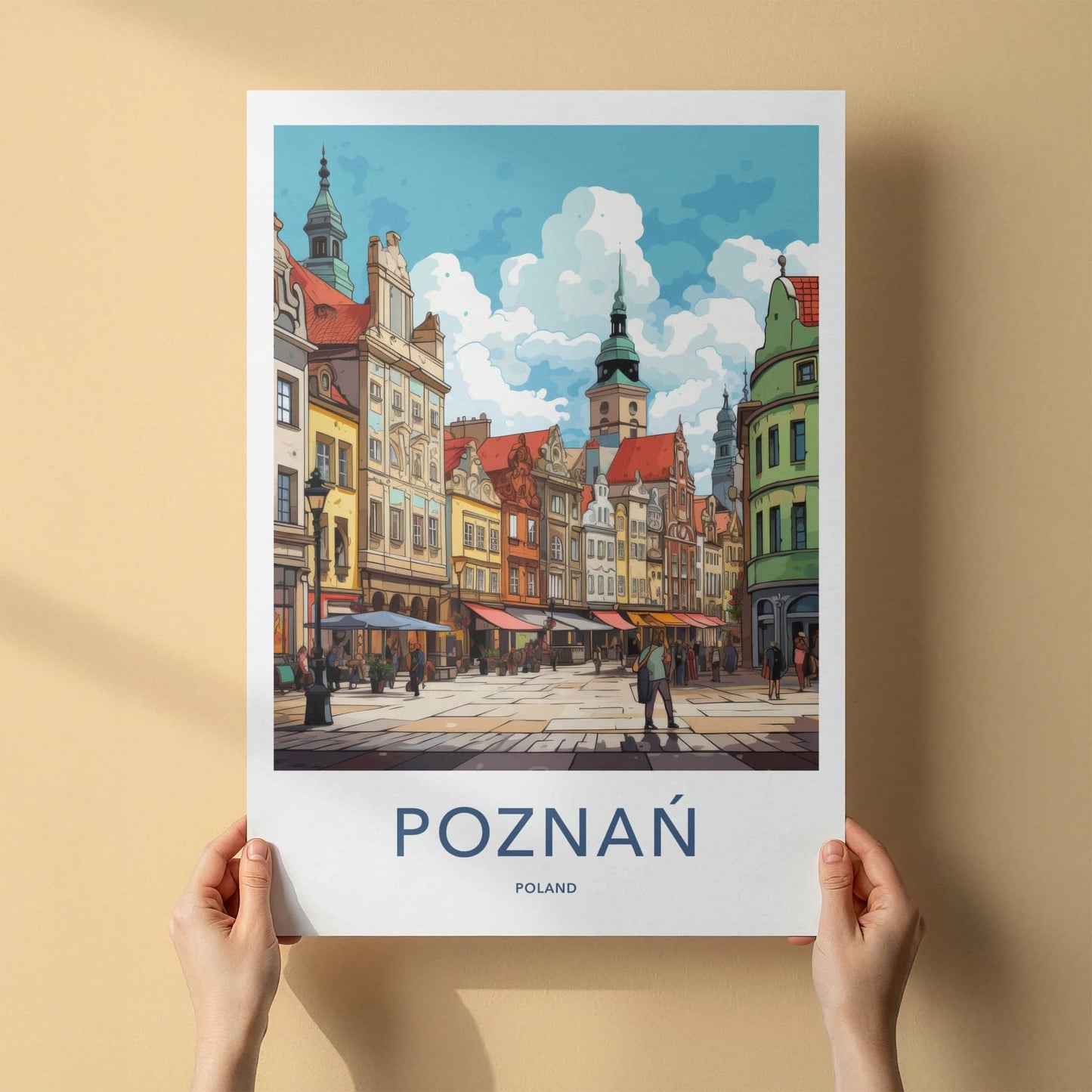 Poznan Poster - Poland Travel Art - Historic Town Square Wall Decor