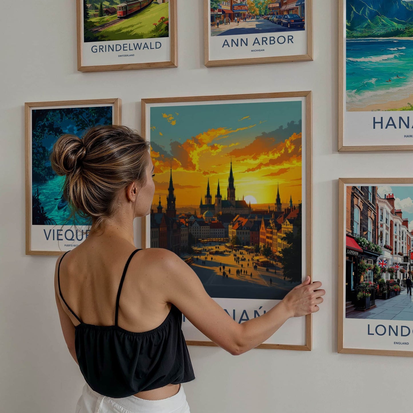 Poznan Poster - Poland Travel Art - Vibrant Market Sunset Wall Decor