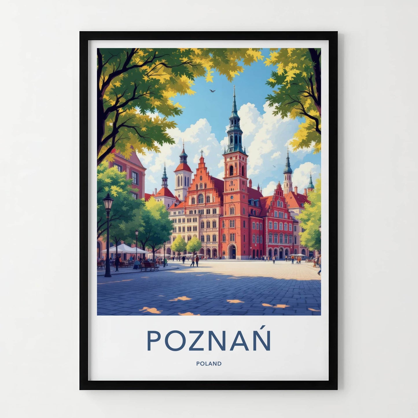 Poznan Poster - Poland Travel Art - Vibrant Old Town Square Home Decor