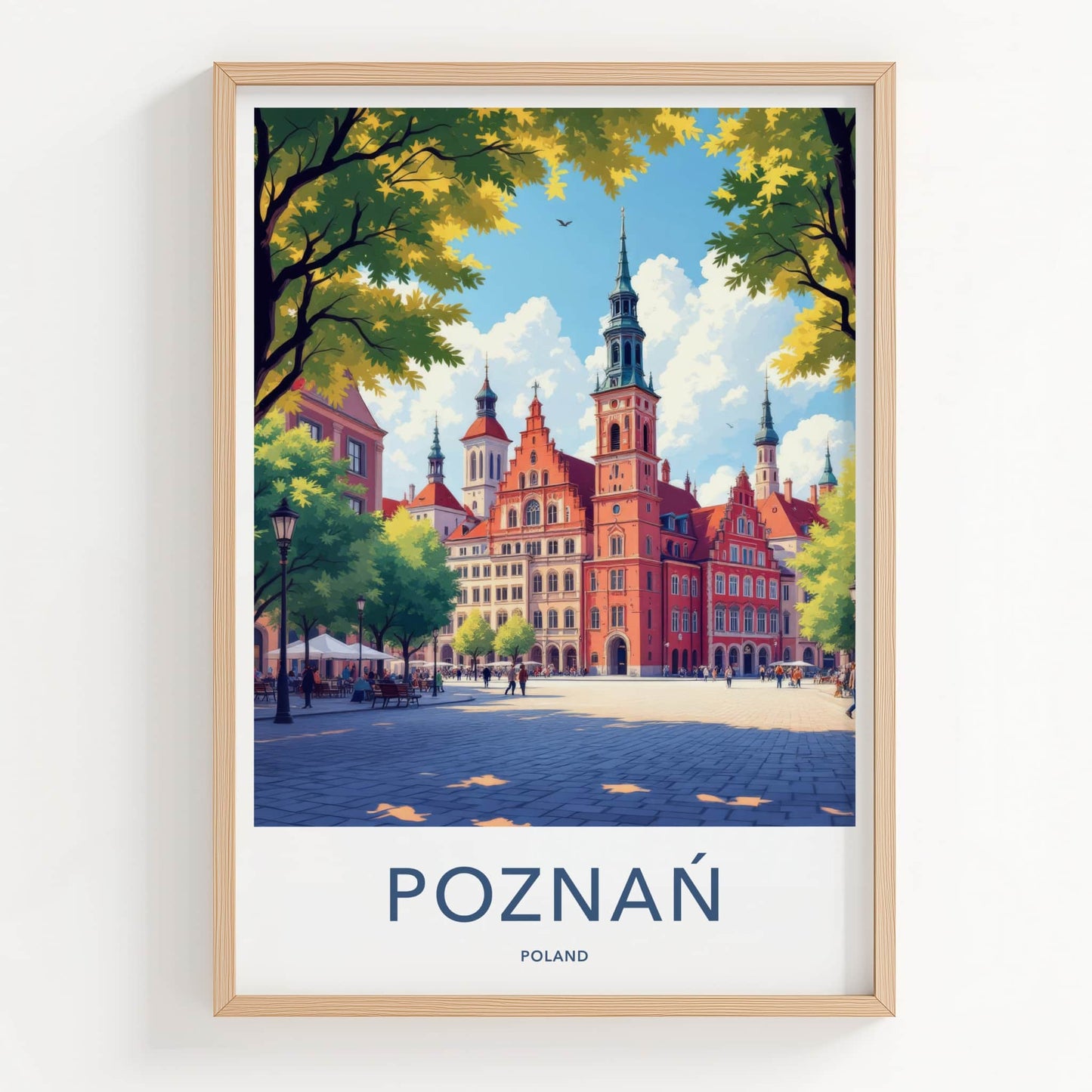 Poznan Poster - Poland Travel Art - Vibrant Old Town Square Home Decor