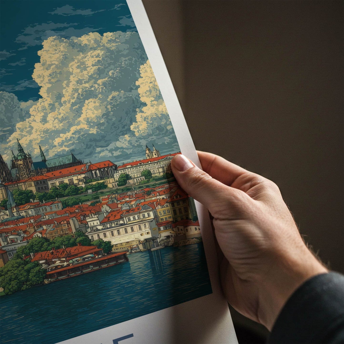 Prague Poster - Czech Republic Travel Art - Historic River City Wall Decor