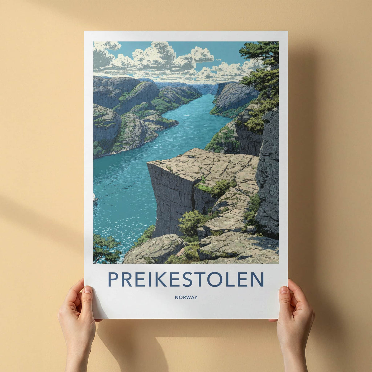 Preikestolen Poster - Norway Travel Art