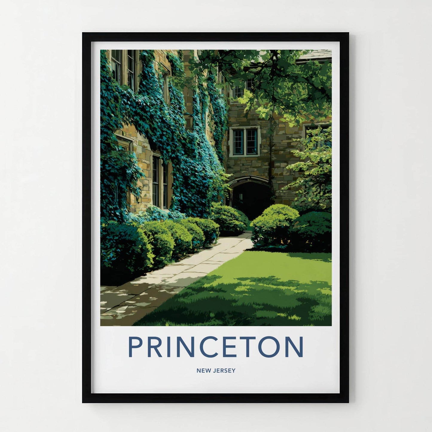 Princeton Poster - New Jersey Art Print - Ivy Covered College Home Decor
