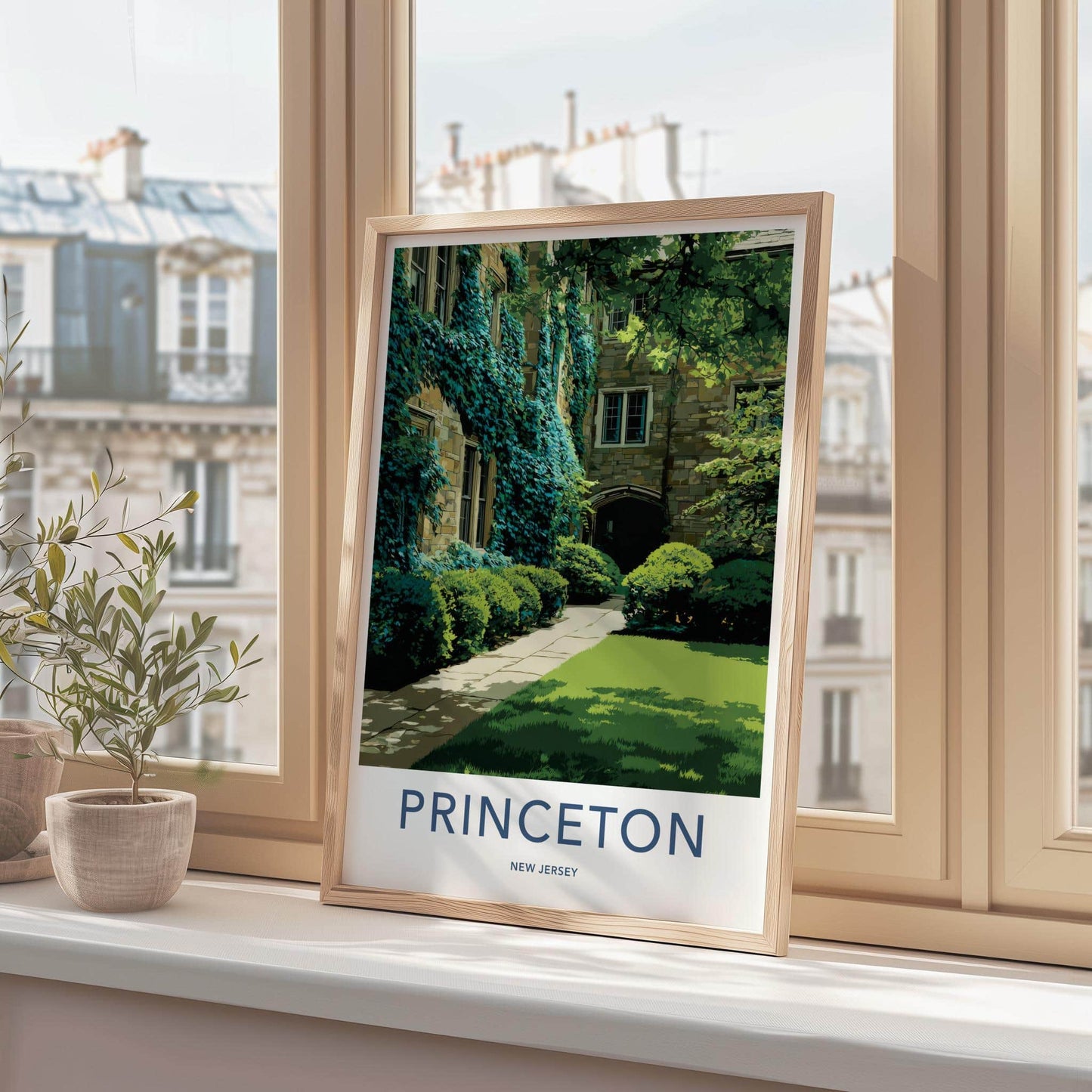 Princeton Poster - New Jersey Art Print - Ivy Covered College Home Decor