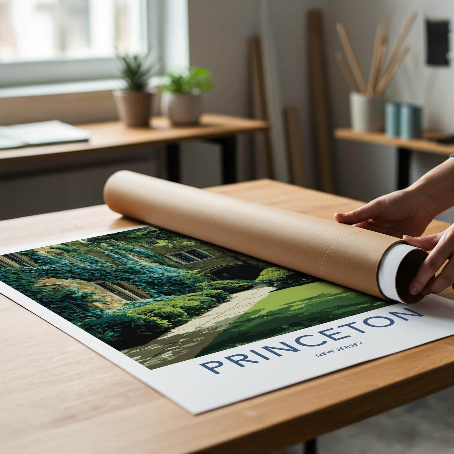 Princeton Poster - New Jersey Art Print - Ivy Covered College Home Decor