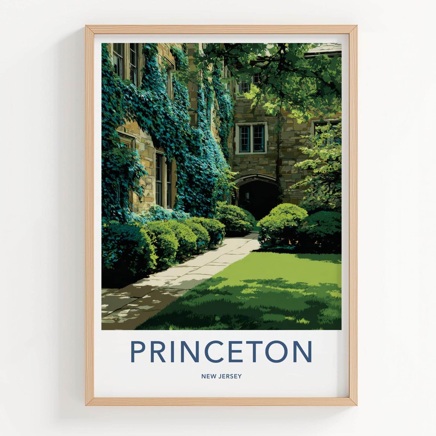 Princeton Poster - New Jersey Art Print - Ivy Covered College Home Decor