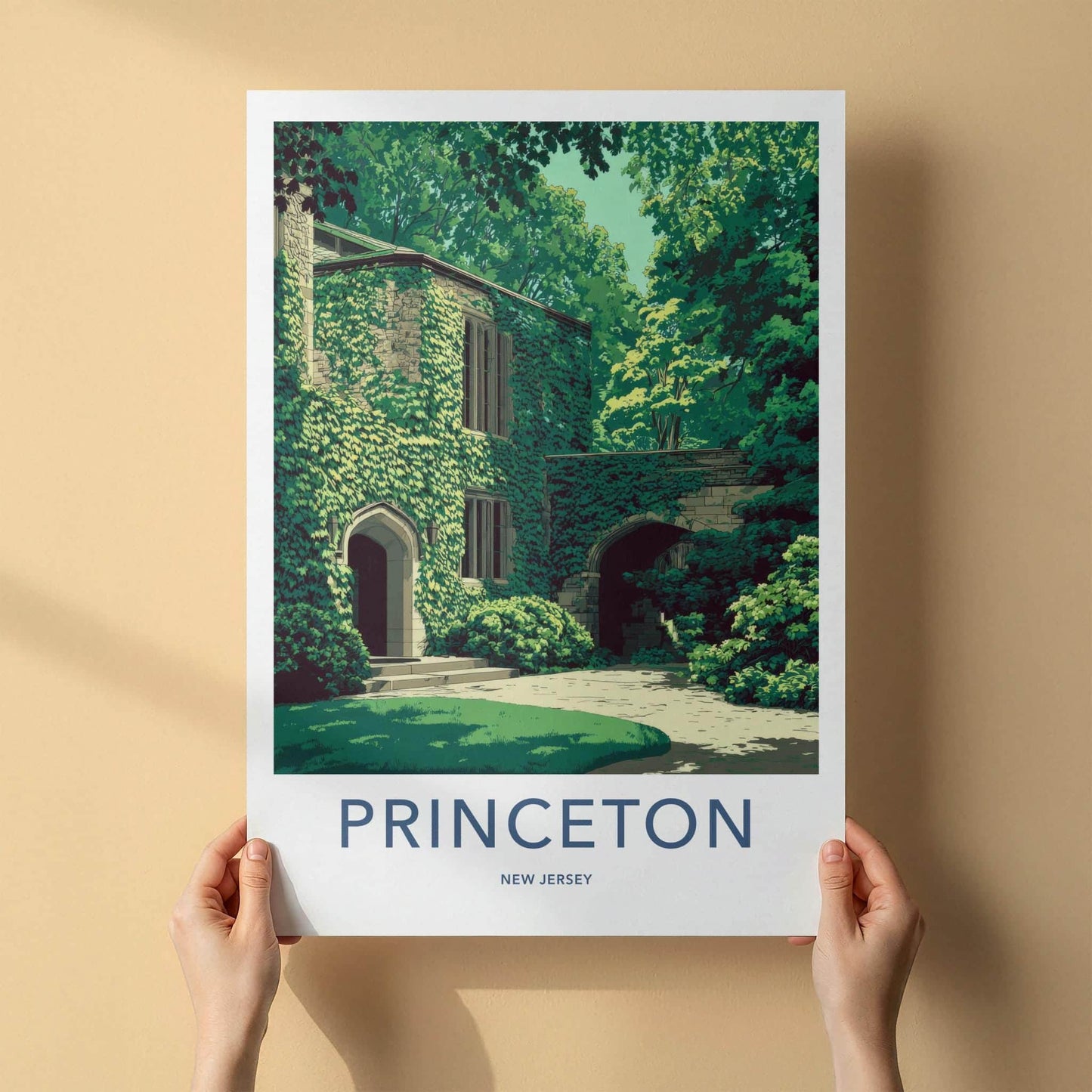 Princeton Poster - New Jersey Travel Art - Ivy Covered Archway Home Decor