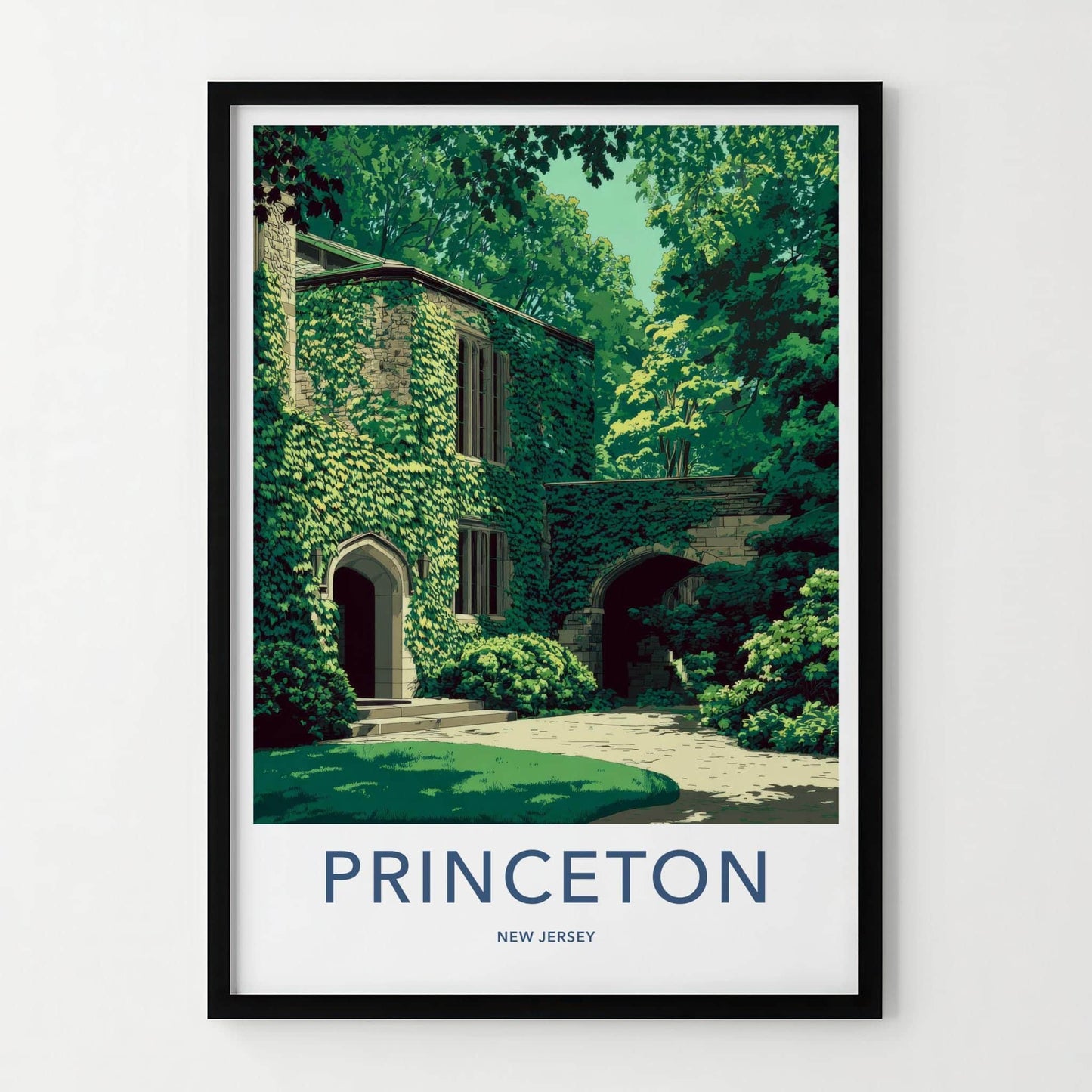 Princeton Poster - New Jersey Travel Art - Ivy Covered Archway Home Decor