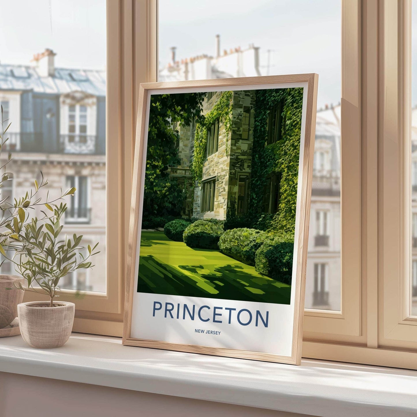 Princeton Poster - New Jersey Travel Art - Ivy Covered Building Home Decor