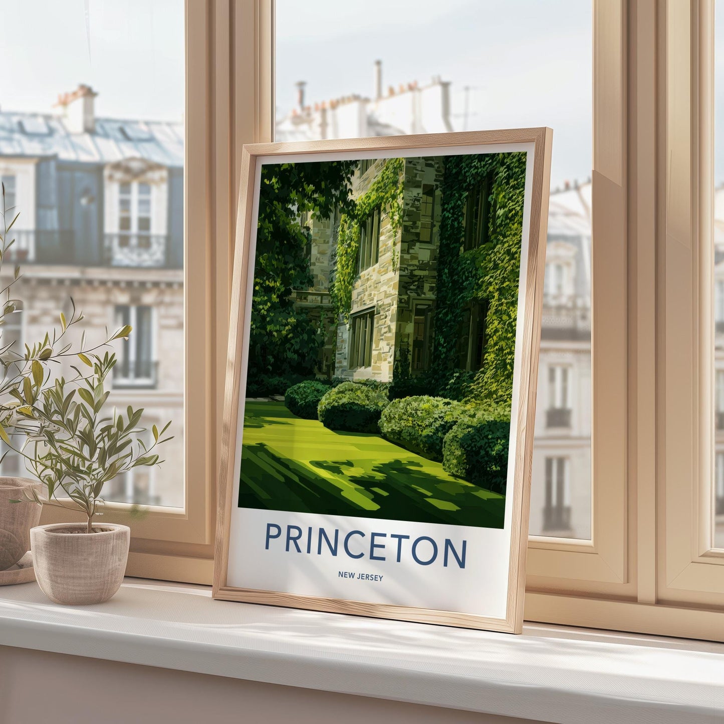 Princeton Poster - New Jersey Travel Art - Ivy Covered Building Home Decor