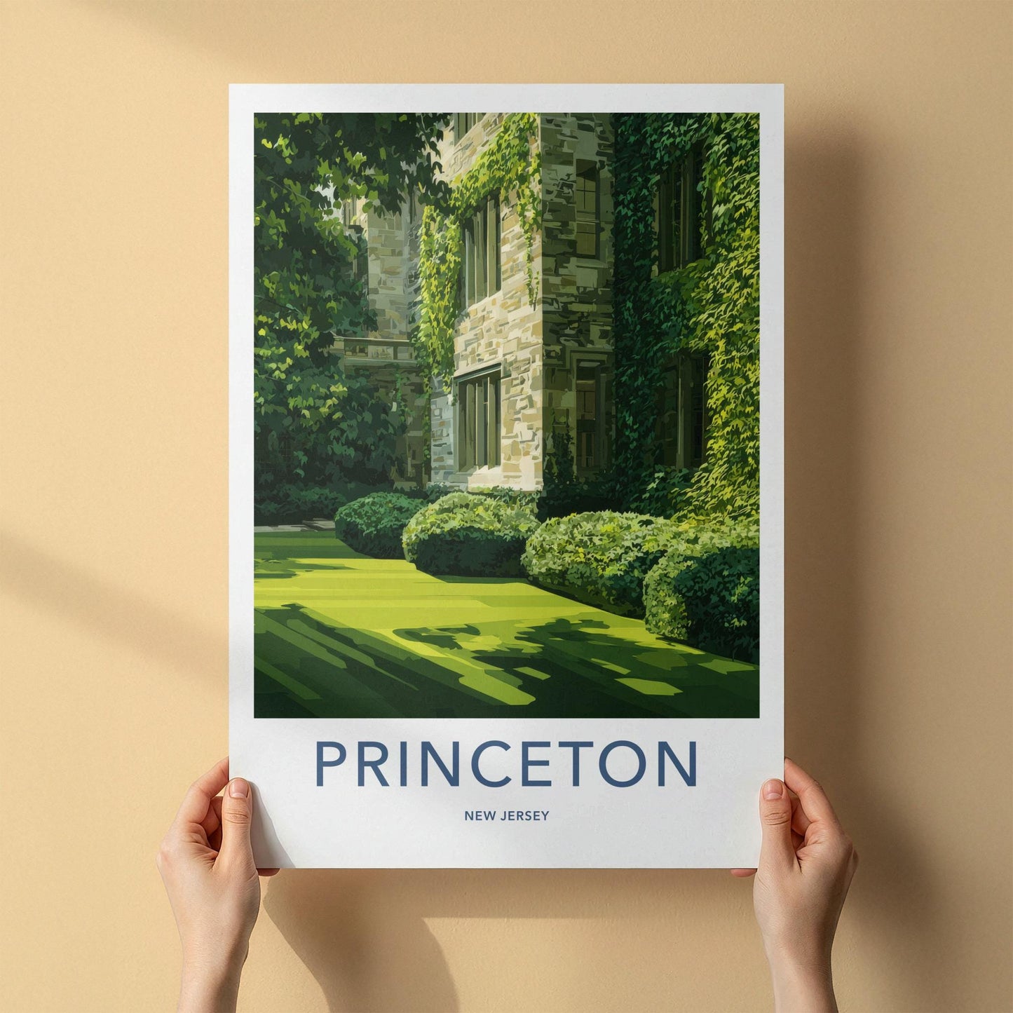 Princeton Poster - New Jersey Travel Art - Ivy Covered Building Home Decor