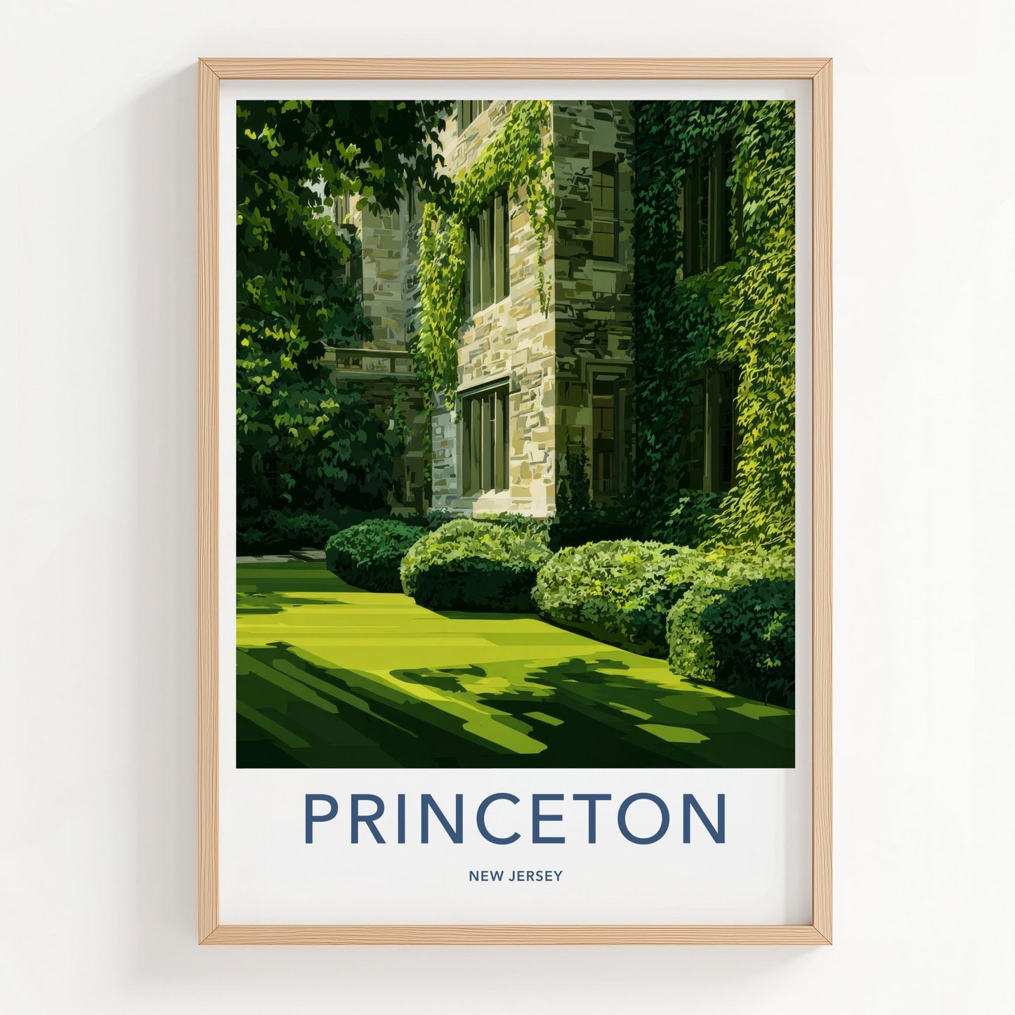 Princeton Poster - New Jersey Travel Art - Ivy Covered Building Home Decor