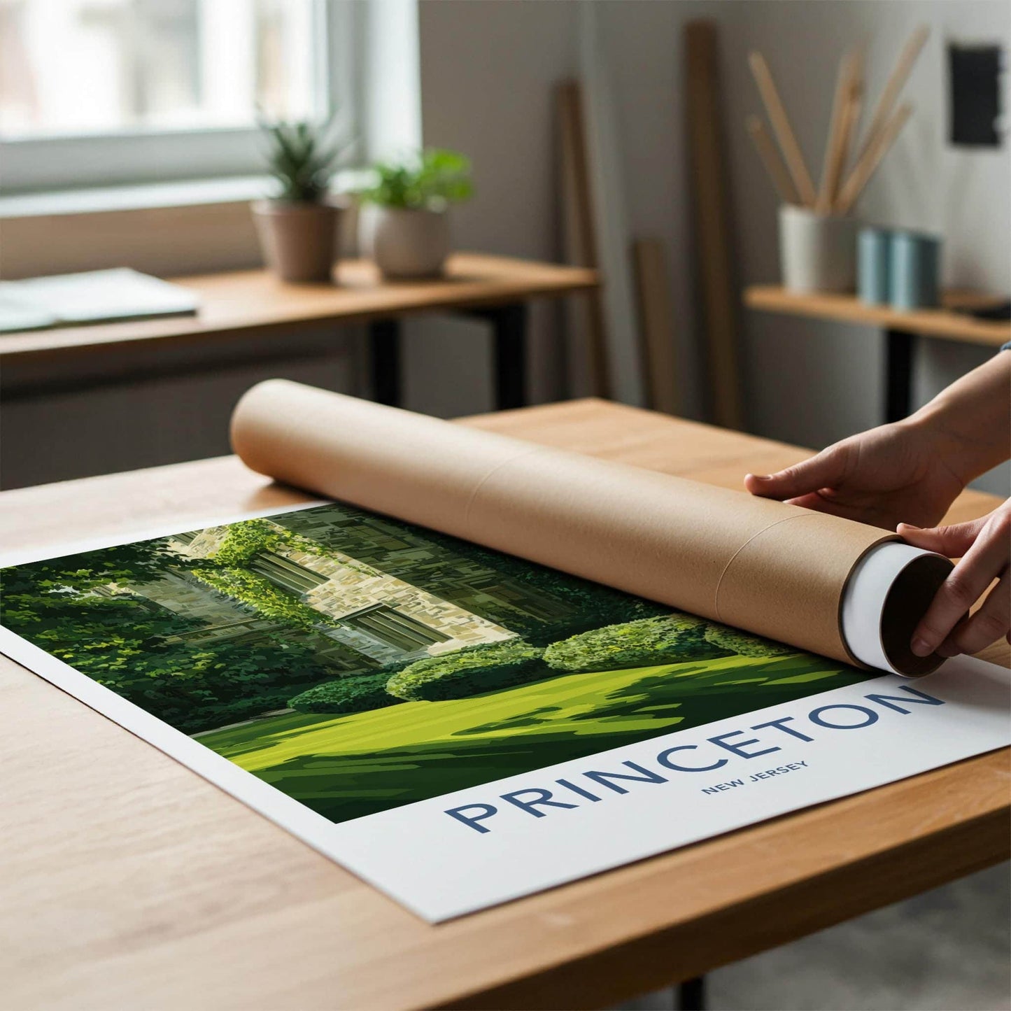 Princeton Poster - New Jersey Travel Art - Ivy Covered Building Home Decor