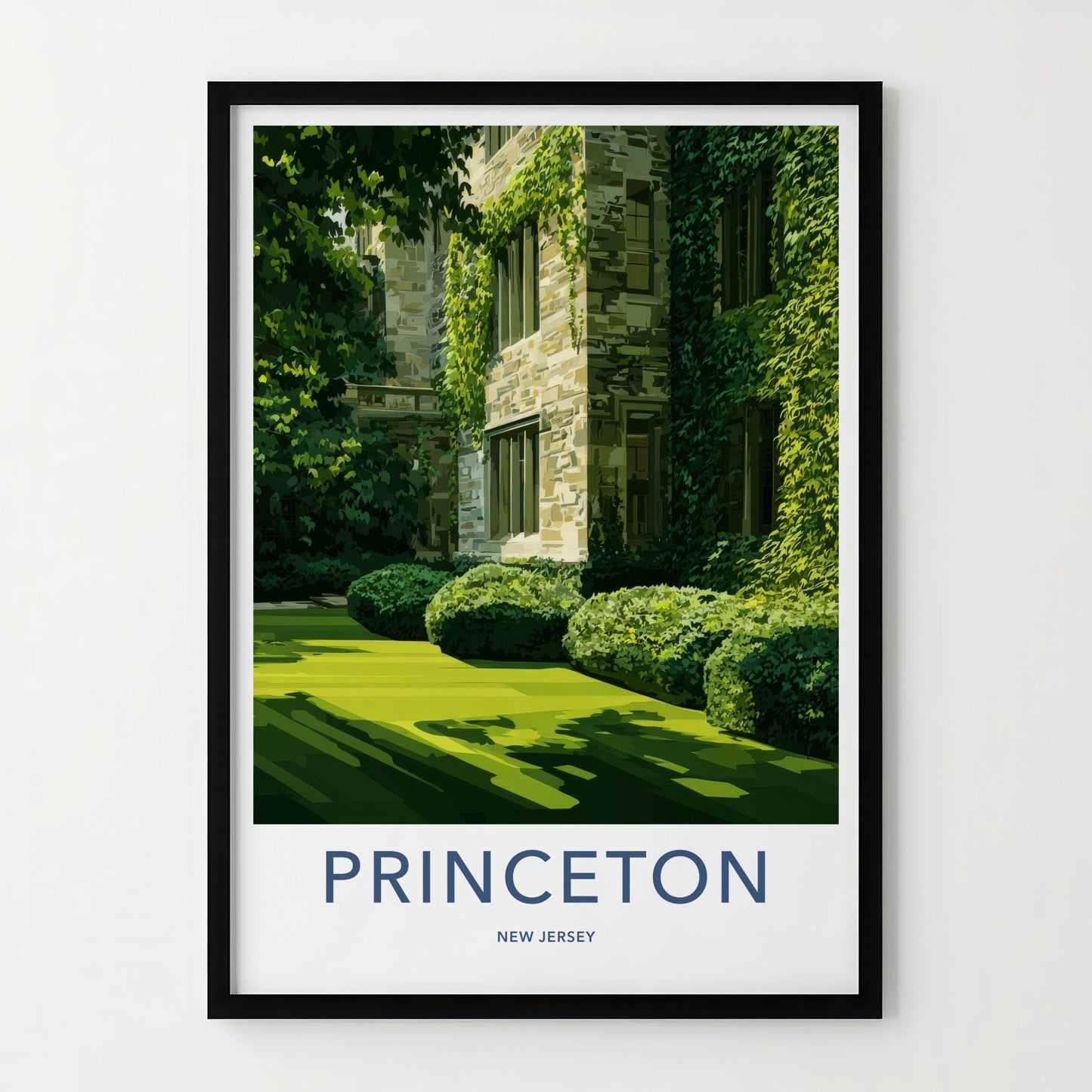 Princeton Poster - New Jersey Travel Art - Ivy Covered Building Home Decor