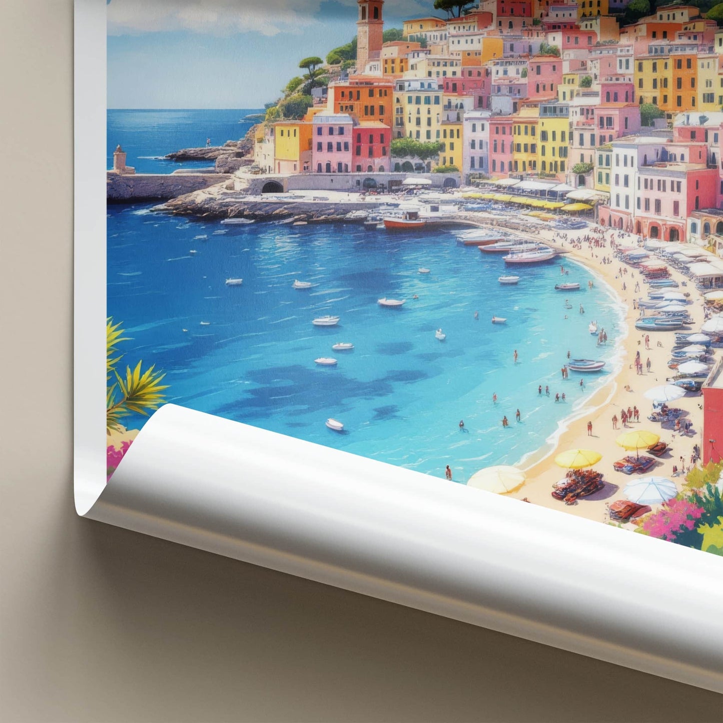 Procida Poster - Italy Travel Art - Colorful Coastal Village Home Art