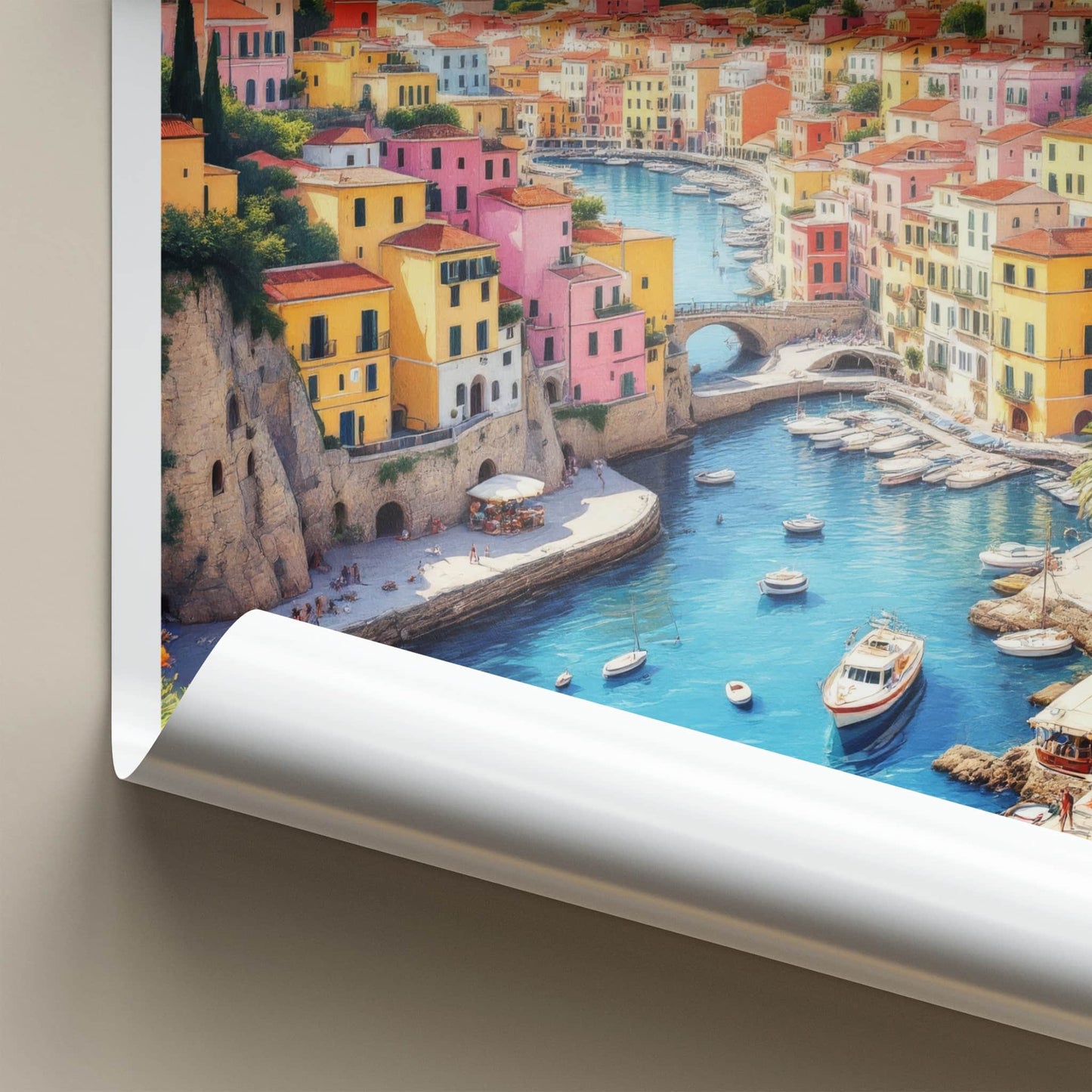 Procida Poster - Italy Travel Art - Vibrant Coastal Village Home Decor
