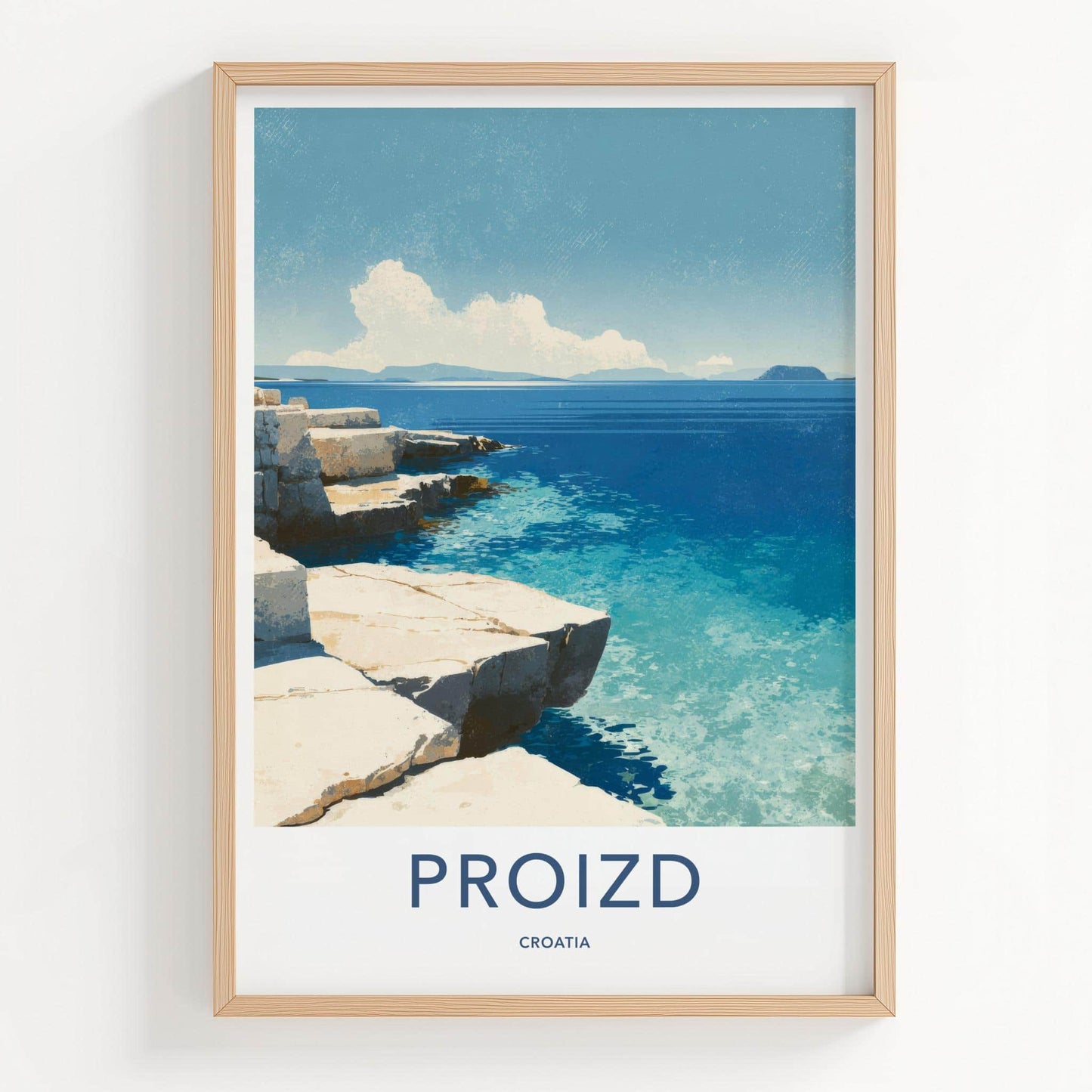 Proizd Poster - Croatia Travel Art - Rocky Coastal View Home Decor