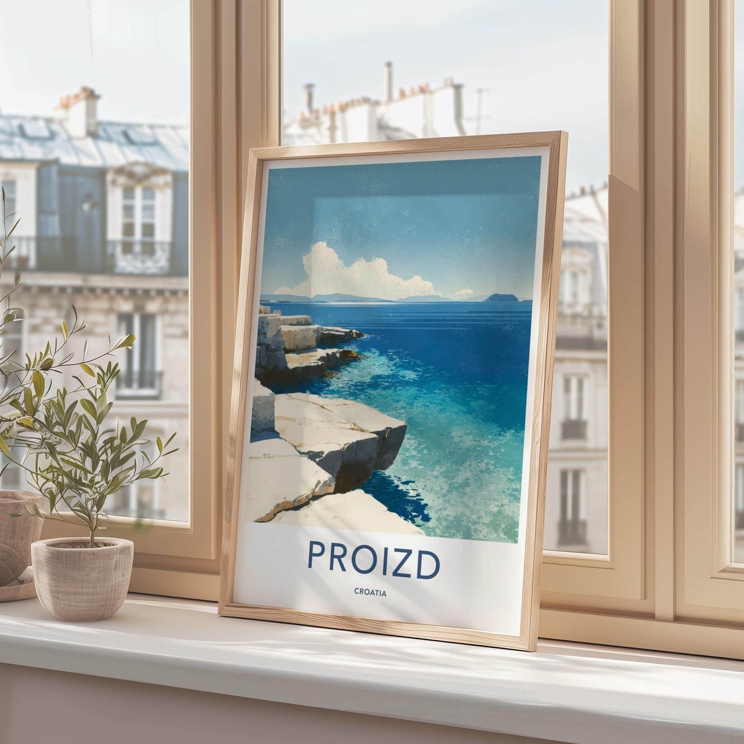Proizd Poster - Croatia Travel Art - Rocky Coastal View Home Decor