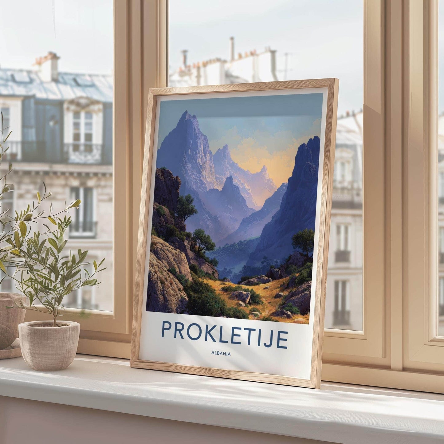 Prokletije Poster - Albania Travel Art - Rugged Mountain Valley Home Decor
