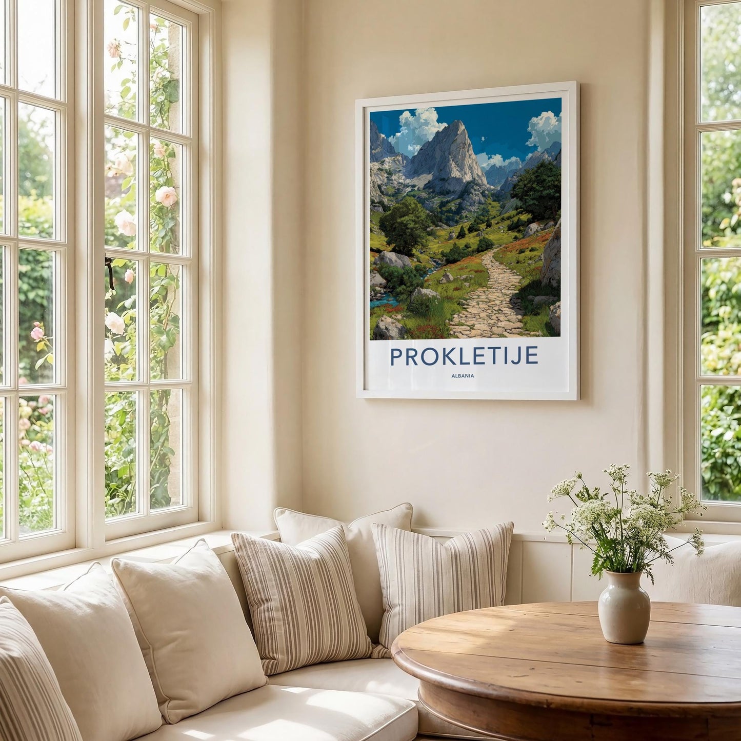Prokletije Poster - Albania Travel Art - Winding Stone Path Home Decor