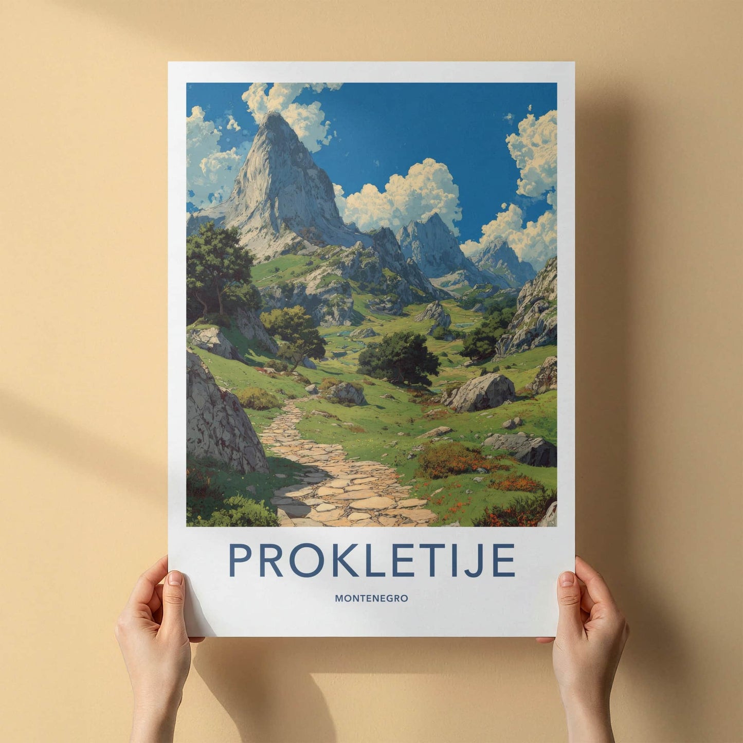 Prokletije Poster - Montenegro Mountain Valley Path Home Decor