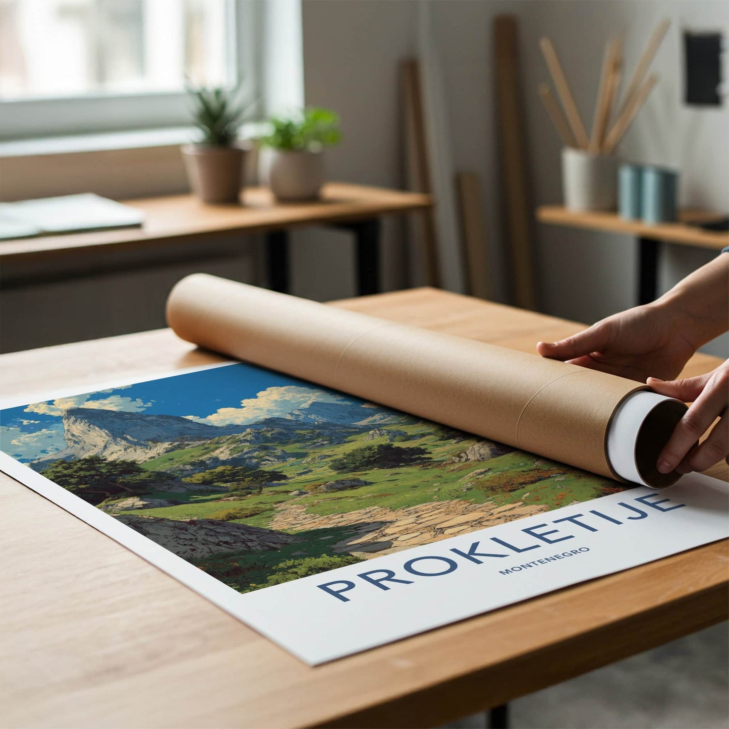 Prokletije Poster - Montenegro Mountain Valley Path Home Decor
