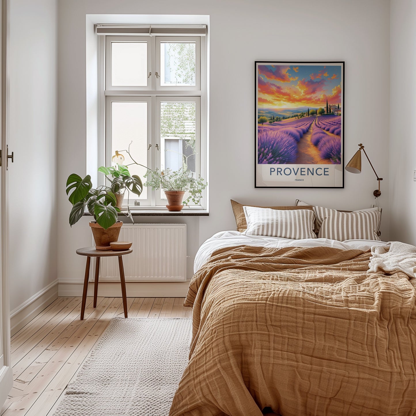 Provence Poster - France Travel Art - Lavender Fields Sunset Home Decor